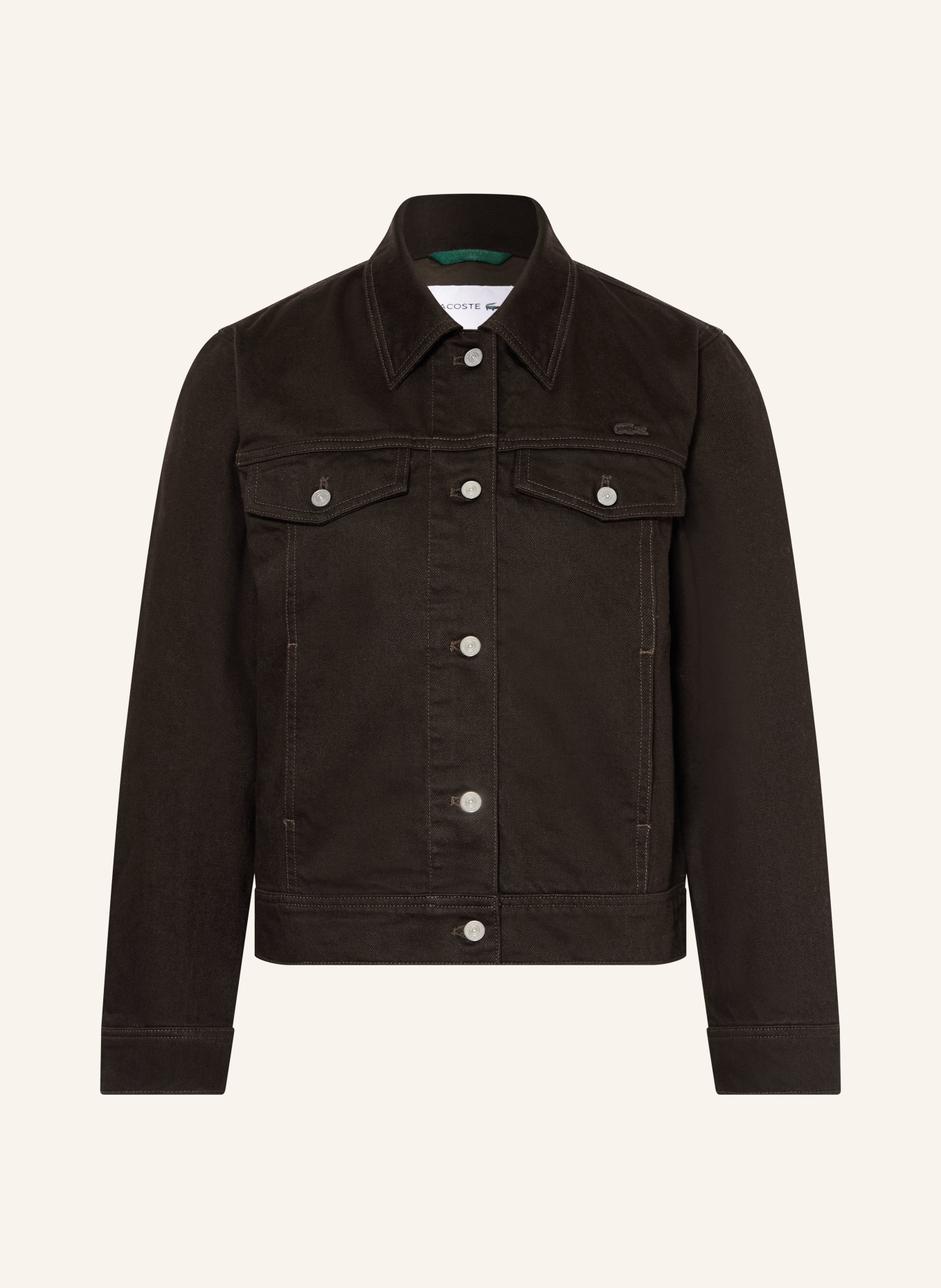 LACOSTE denim jacket: DARK BROWN