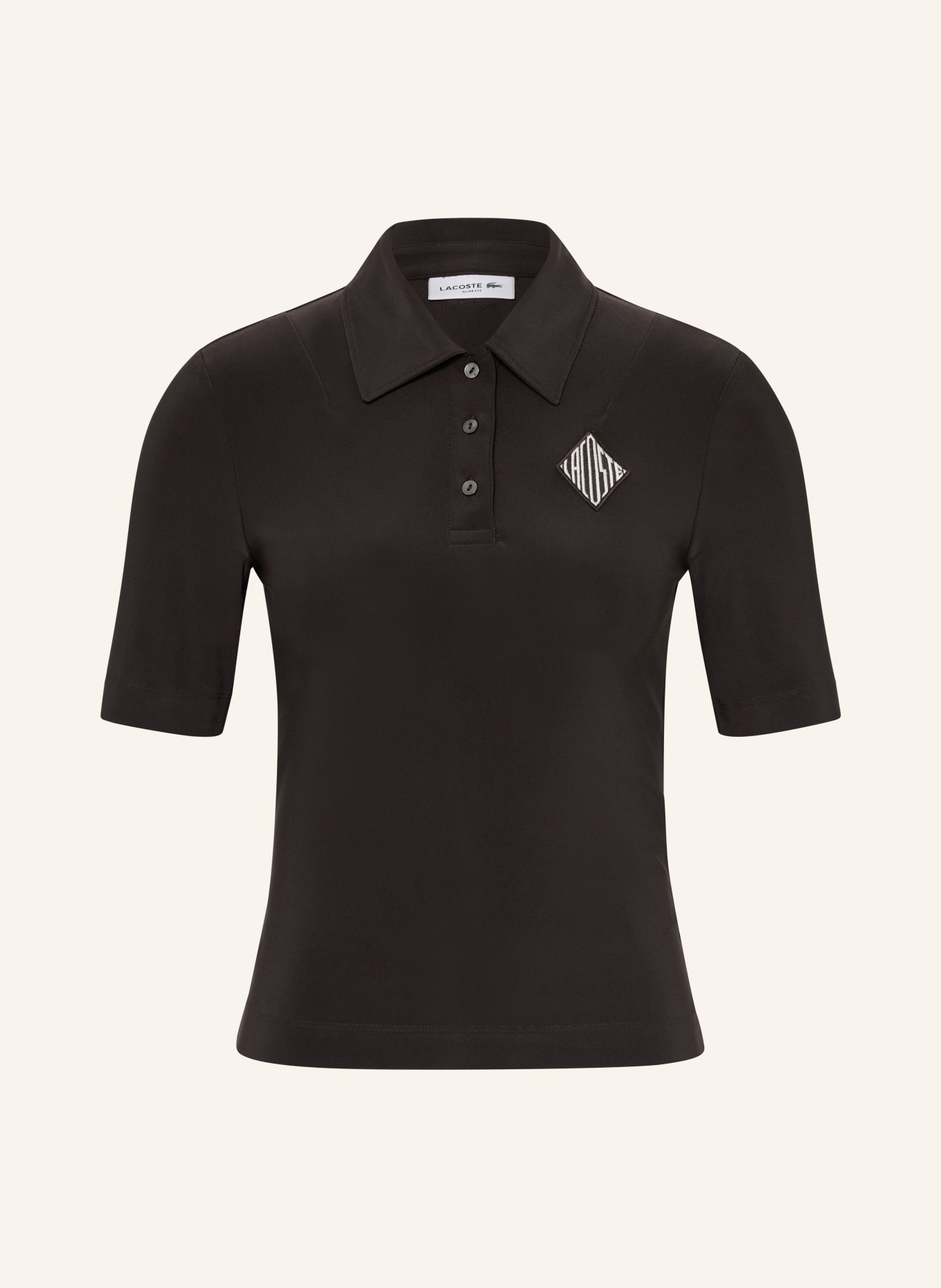 LACOSTE Jerseyové polo tričko: TMAVĚ HNĚDÁ