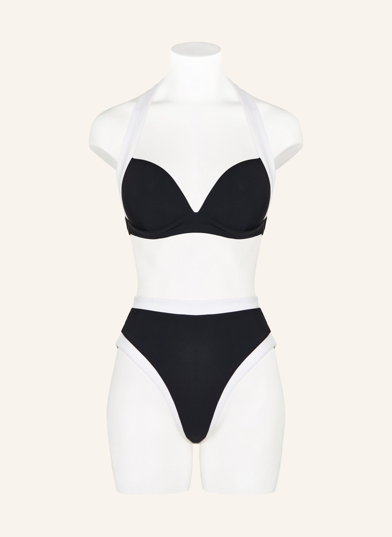 JETS Australia Bikiny s vysokým pasem ETERNAL: ČERNÁ / BÍLÁ