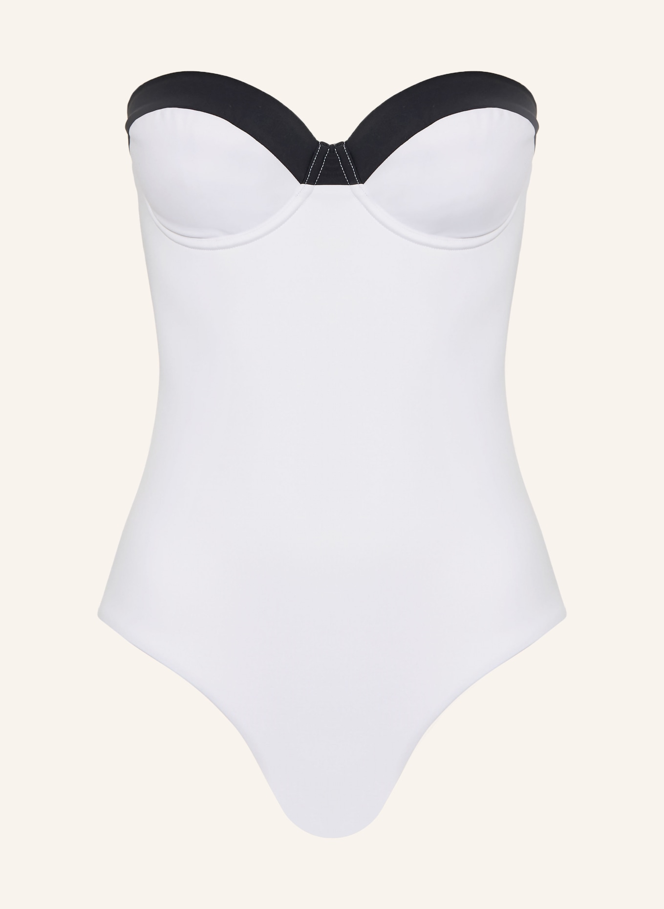 JETS Australia Bandeau-Badeanzug ETERNAL: WEISS / SCHWARZ