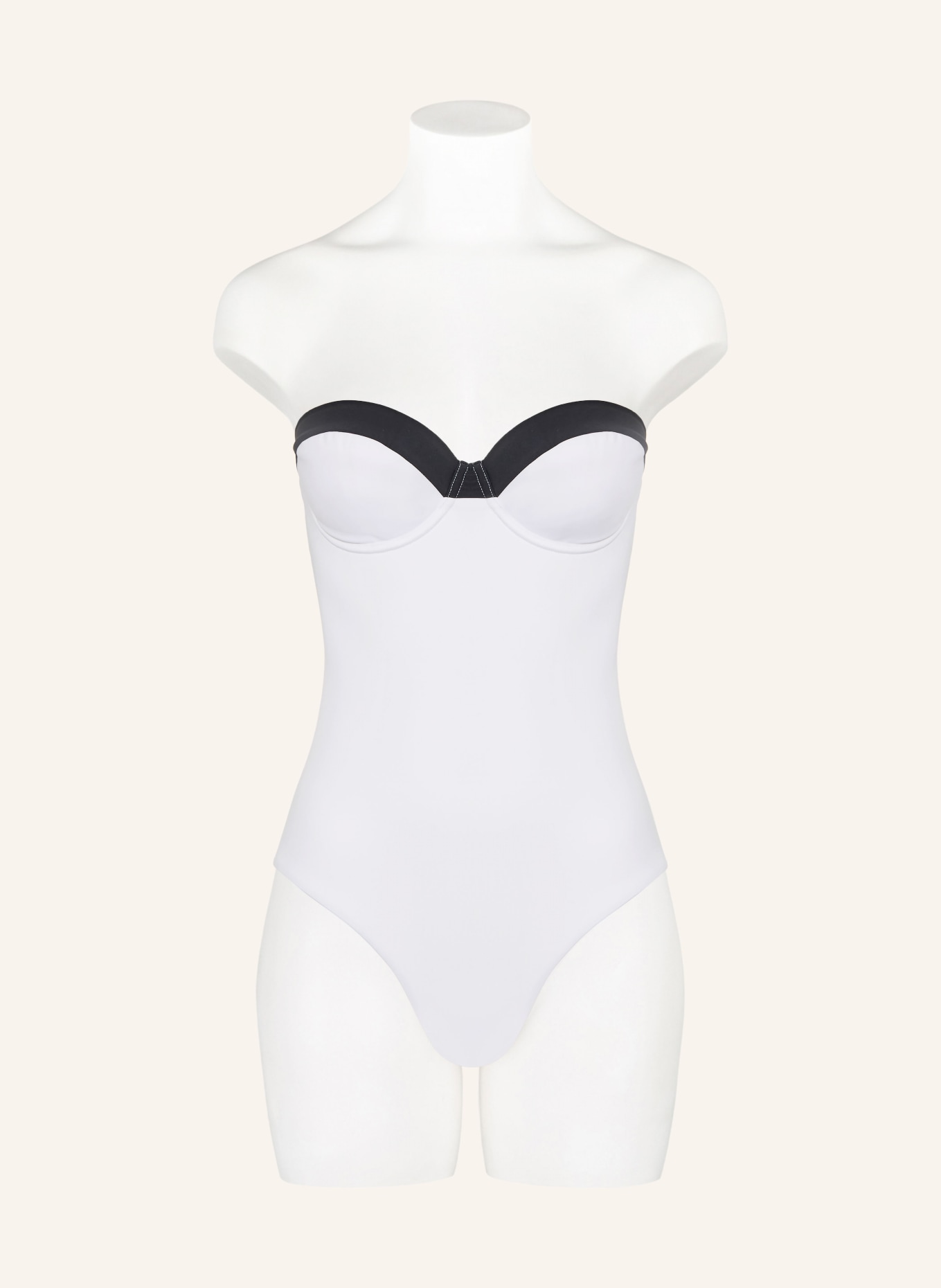 JETS Australia Bandeau-Badeanzug ETERNAL: WEISS / SCHWARZ