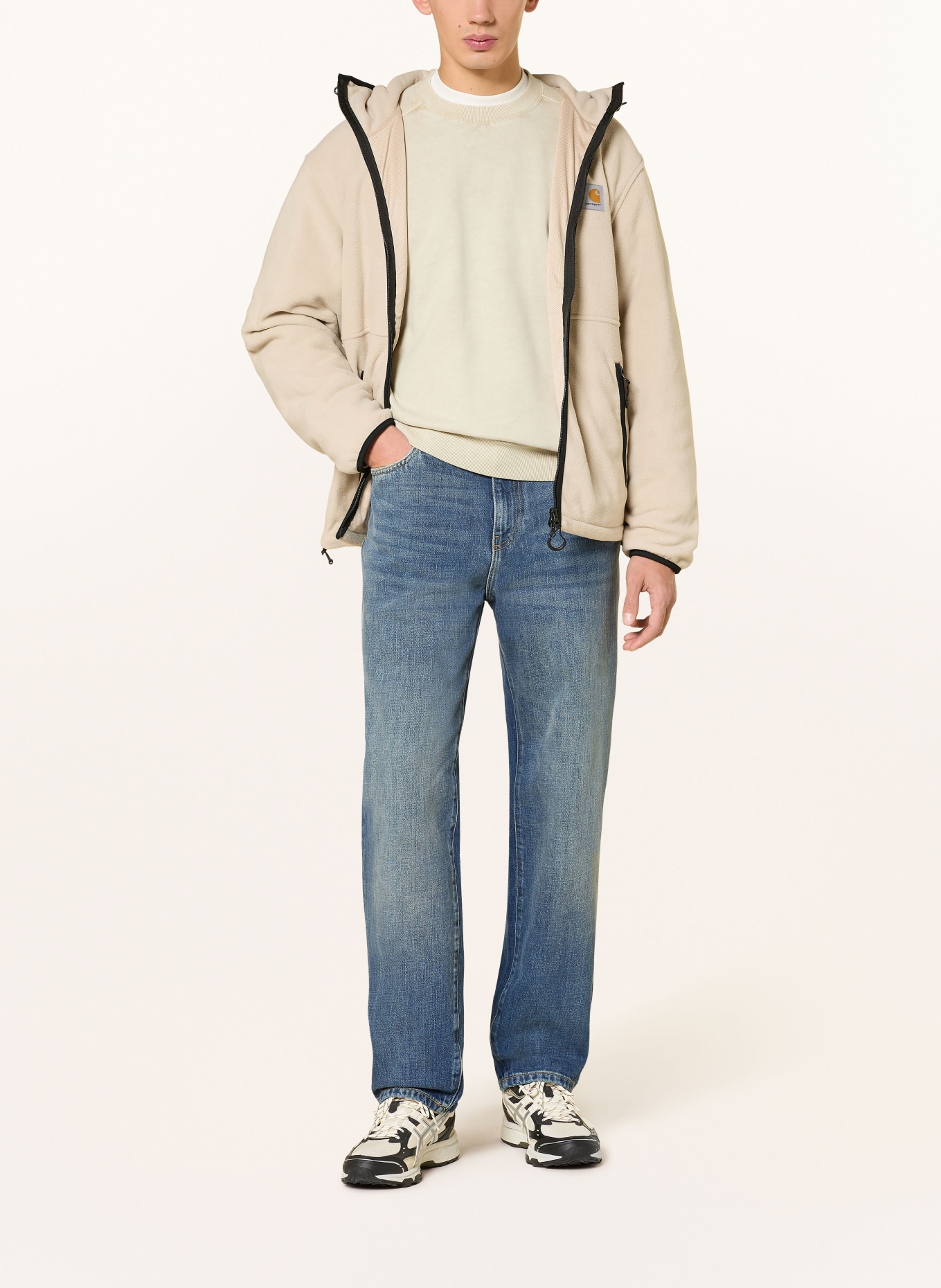 carhartt WIP AARON Regular Fit Jeans: 014L Blue, dark used wash