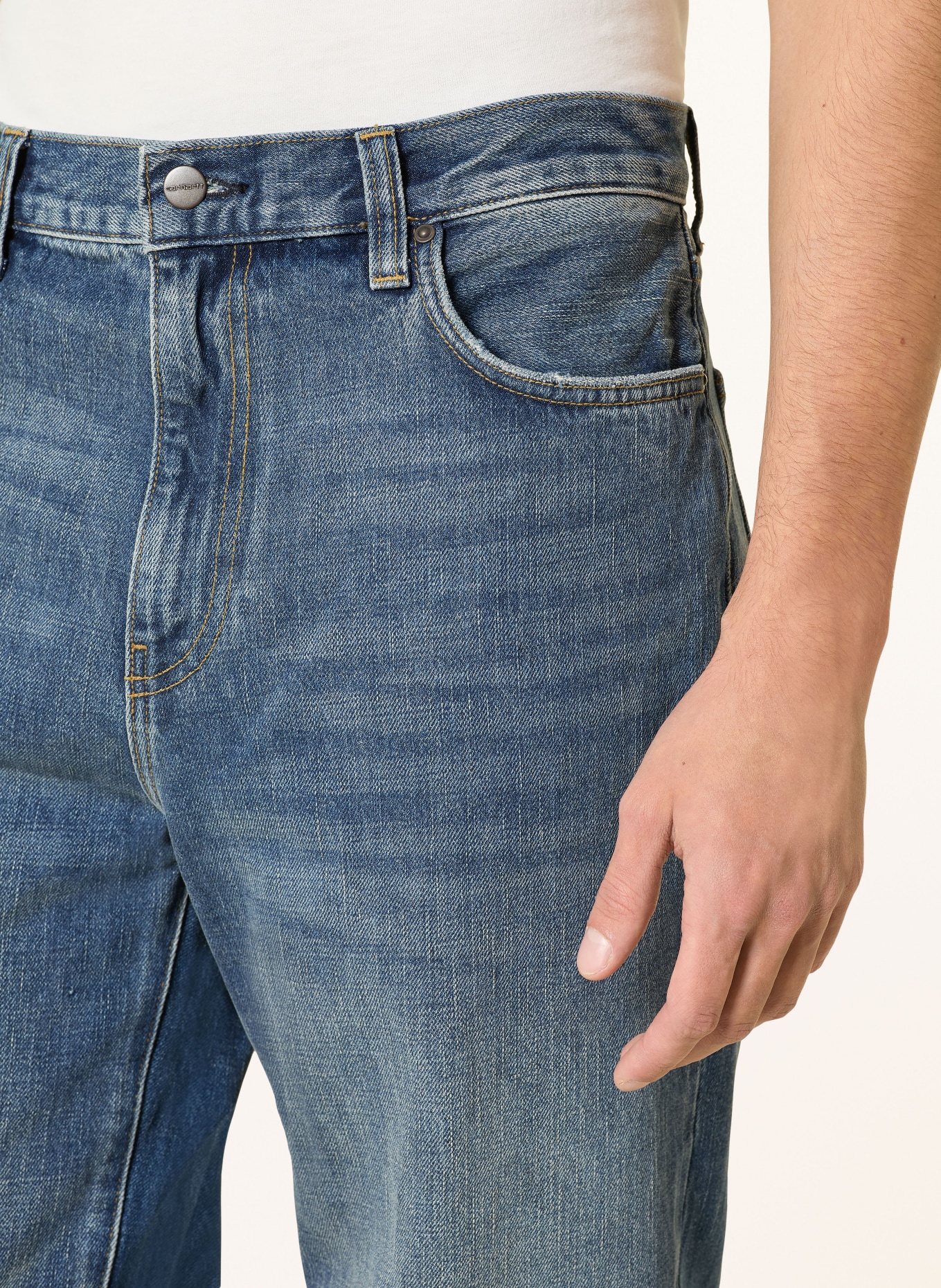 carhartt WIP AARON Regular Fit Jeans: 014L Blue, dark used wash