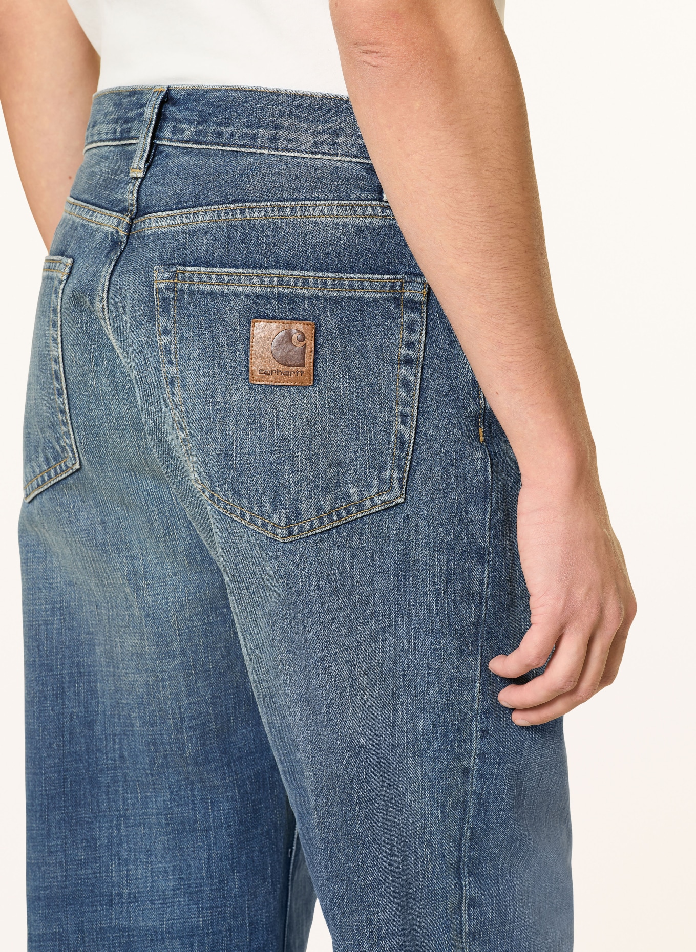 carhartt WIP AARON Regular Fit Jeans: 014L Blue, dark used wash