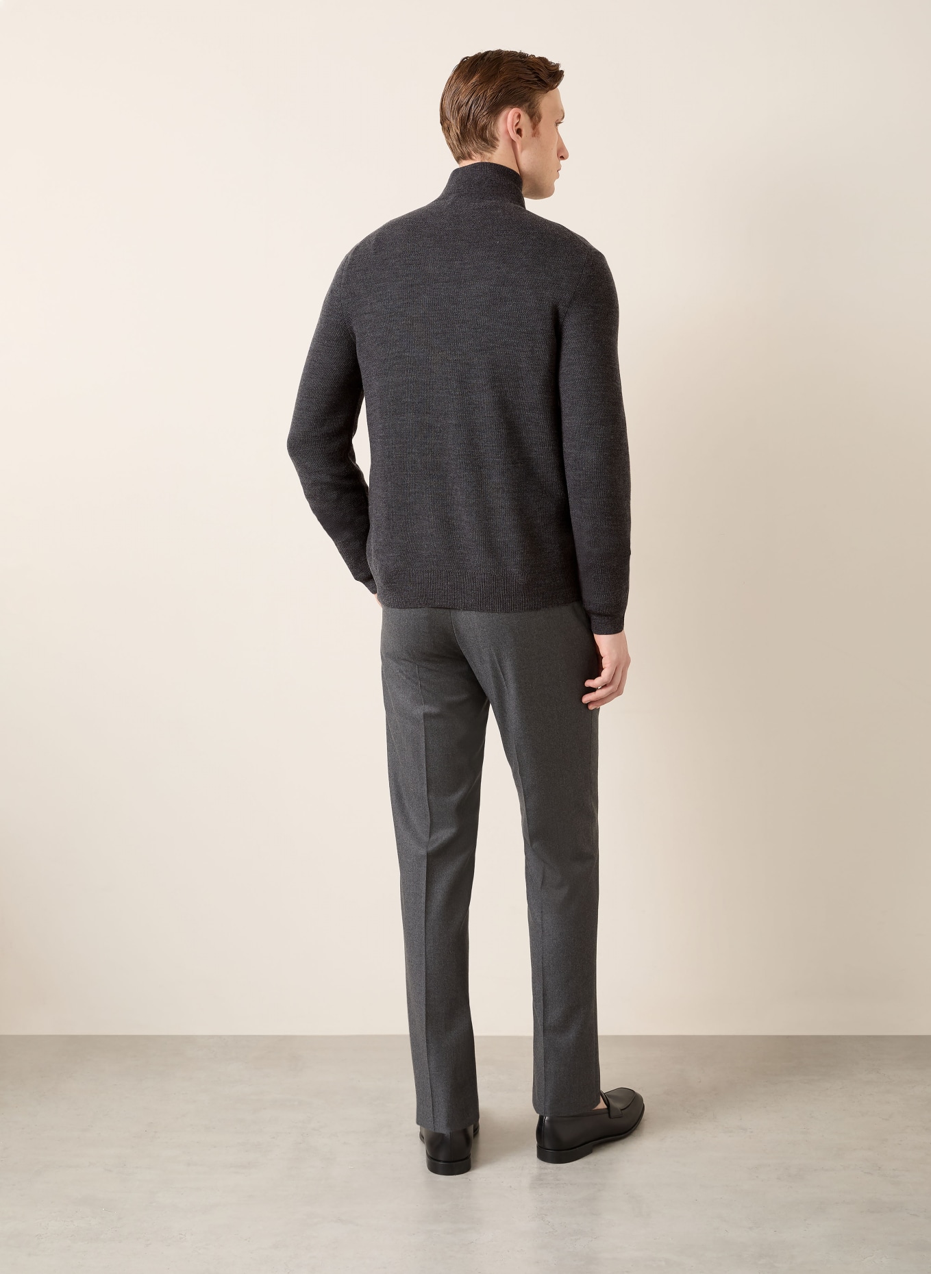 RALPH LAUREN PURPLE LABEL Piqué-Troyer: DUNKELGRAU