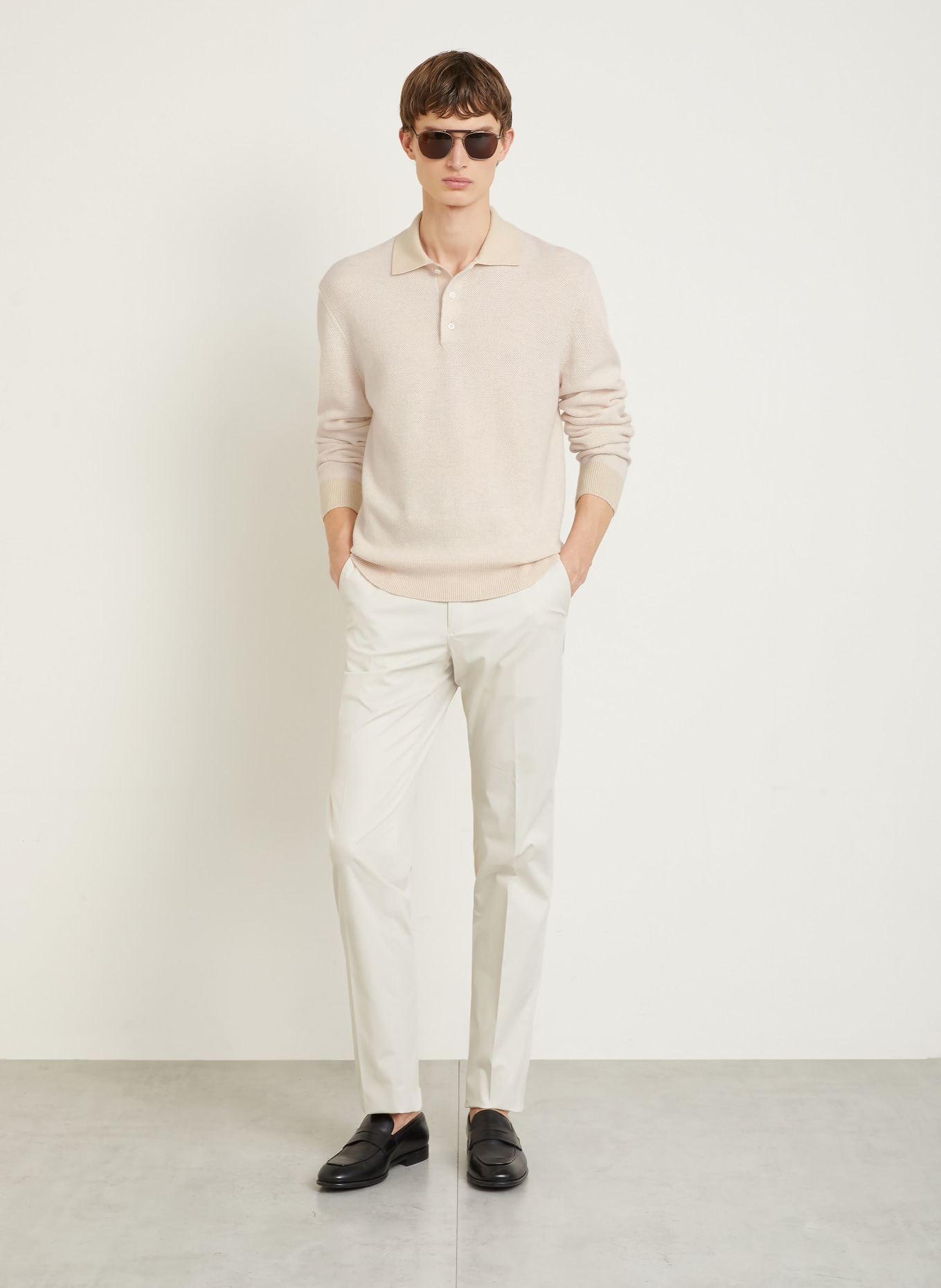 RALPH LAUREN PURPLE LABEL Cashmere-Pullover: CREME