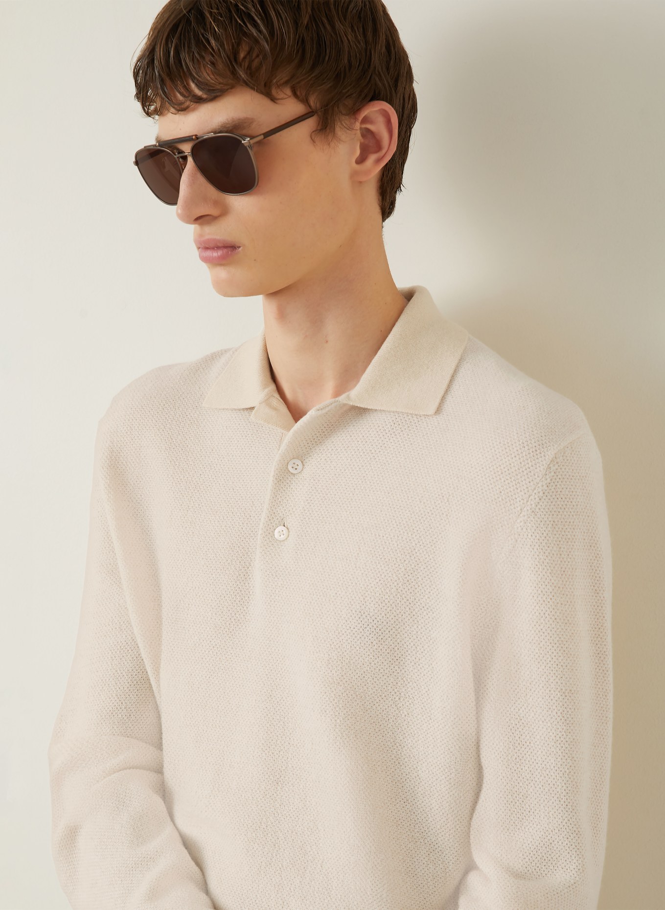 RALPH LAUREN PURPLE LABEL Cashmere-Pullover: CREME