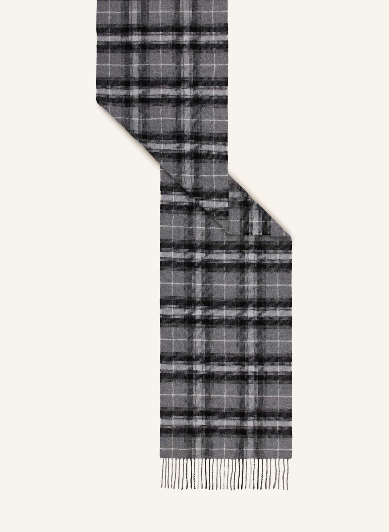 STROKESMAN'S Cashmere scarf: GRAY / LIGHT GRAY / DARK GRAY