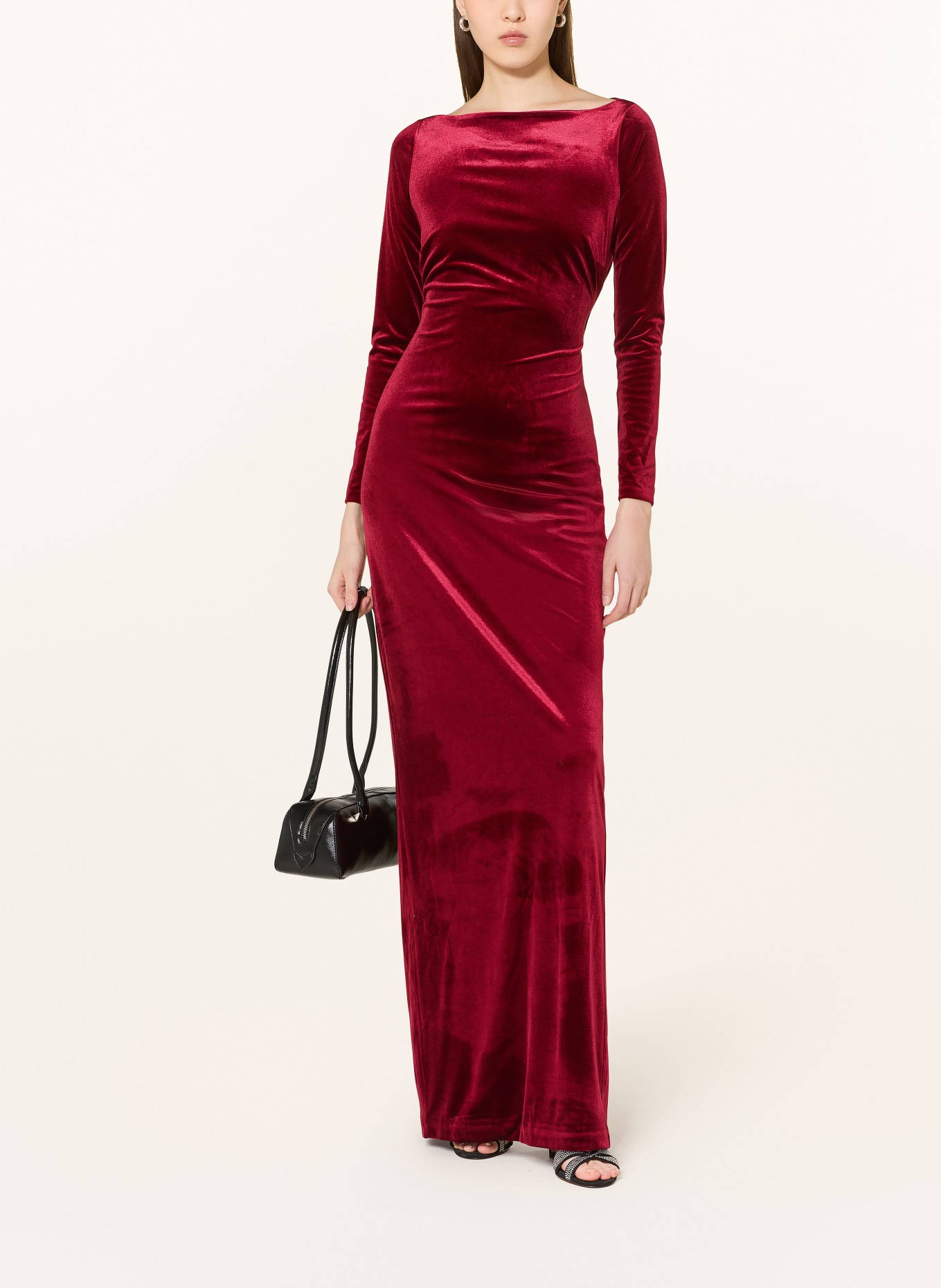 RETROFÊTE ALIZEE velvet evening dress: DARK RED