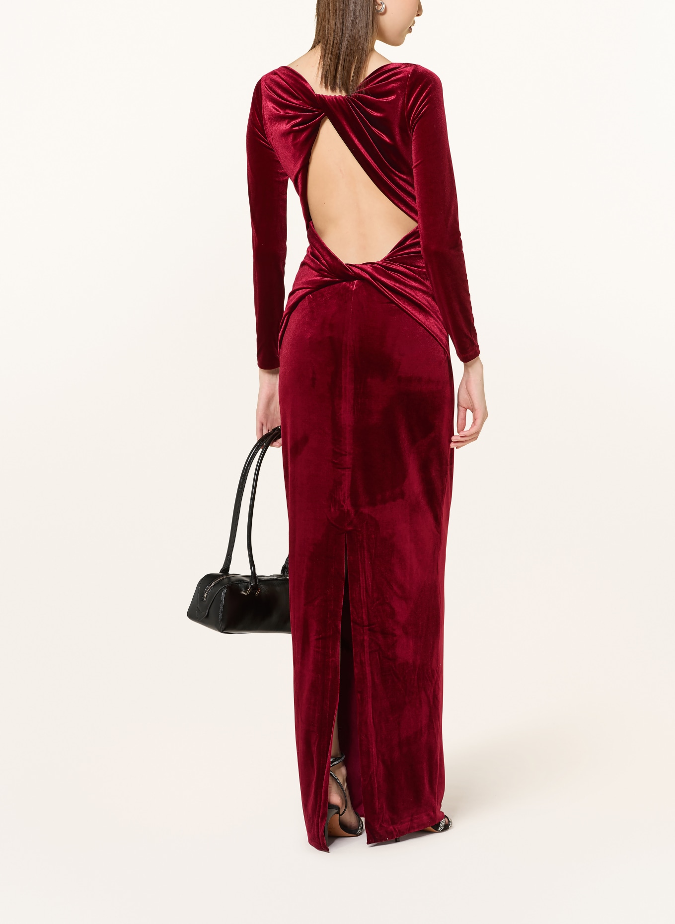 RETROFÊTE ALIZEE velvet evening dress: DARK RED