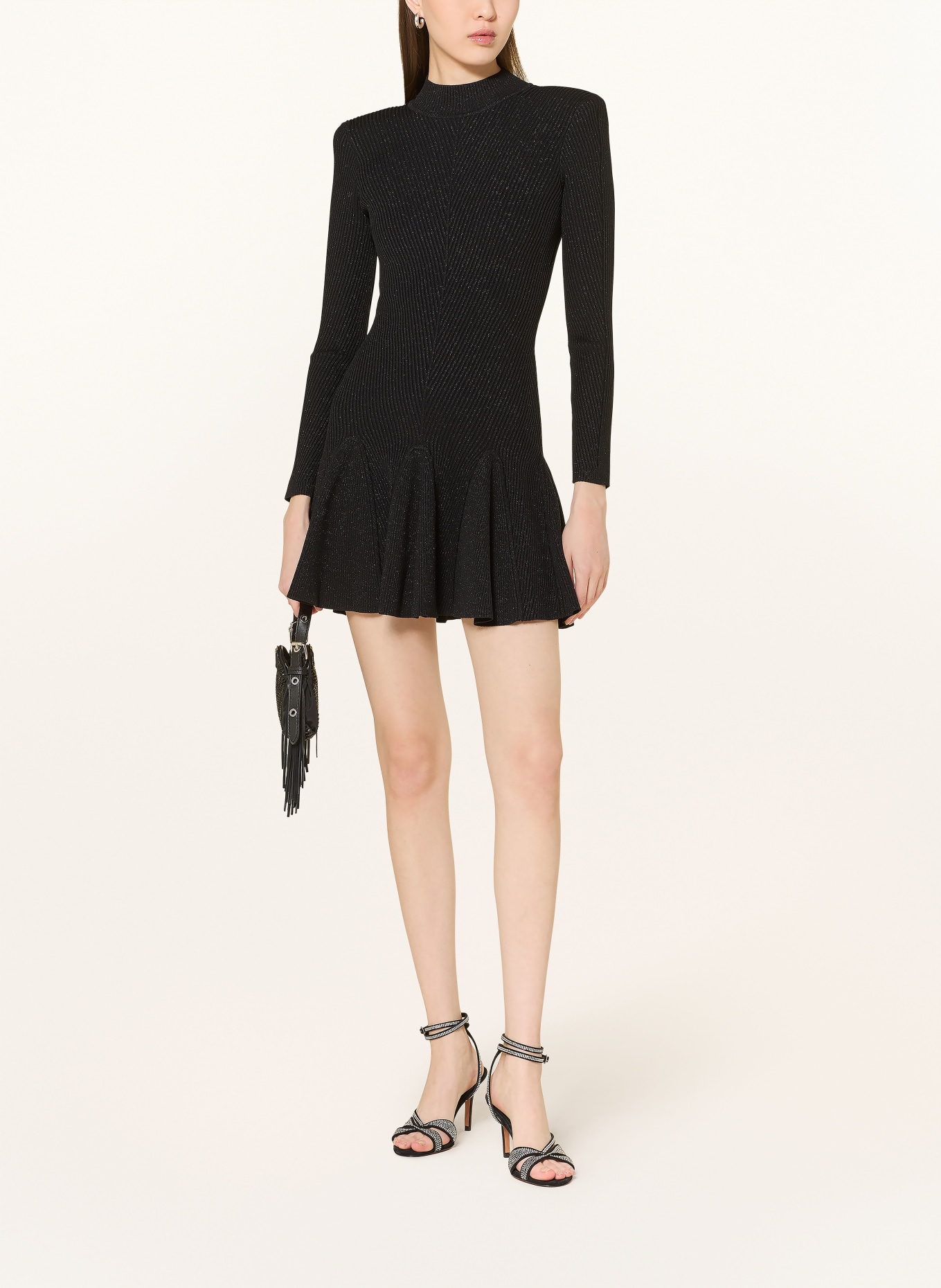 RETROFÊTE SYDONIE dress with flounces: BLACK