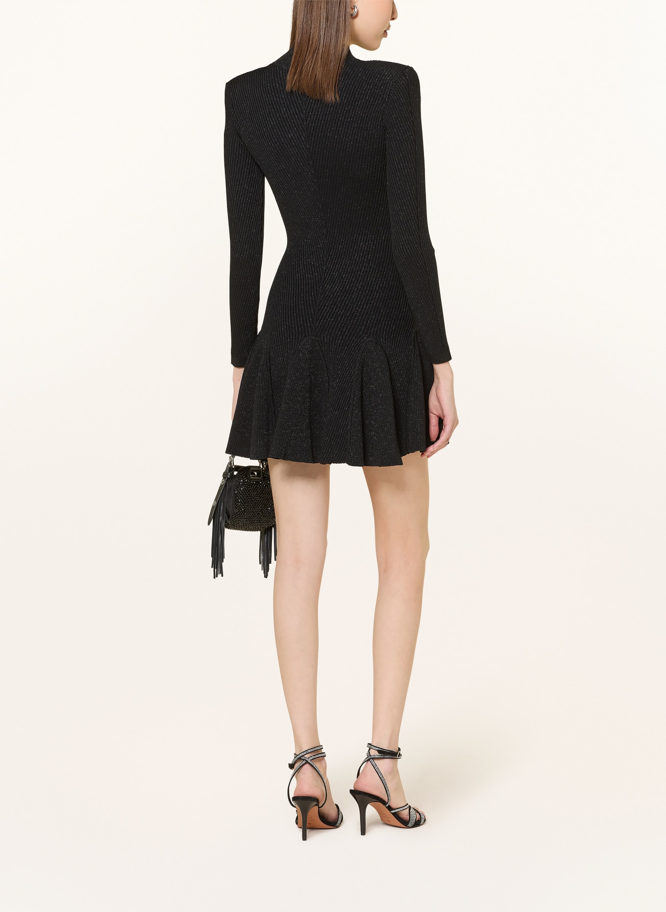 RETROFÊTE SYDONIE dress with flounces: BLACK