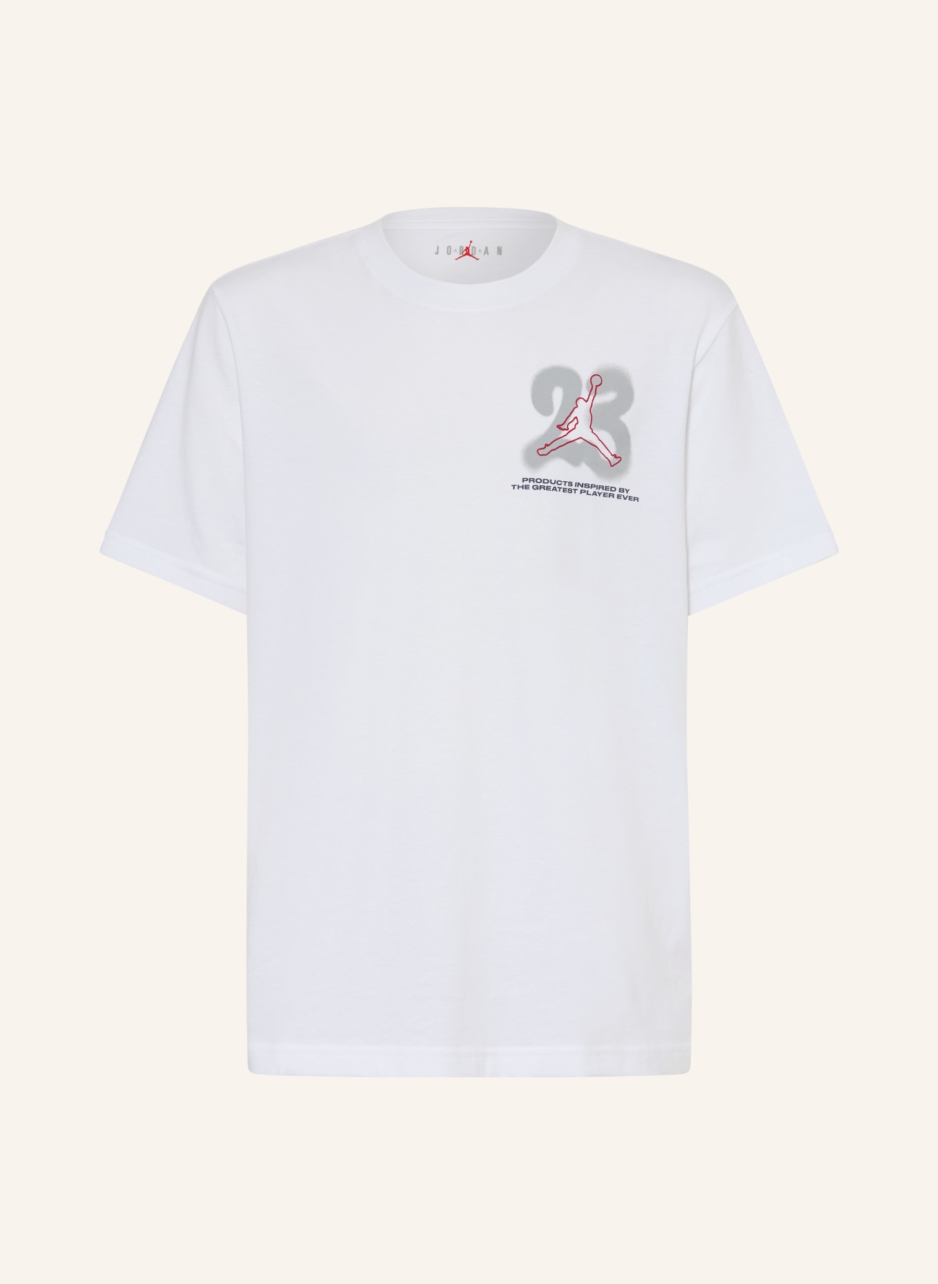 JORDAN JORDAN 23 T-shirt: WHITE / GRAY / DARK RED