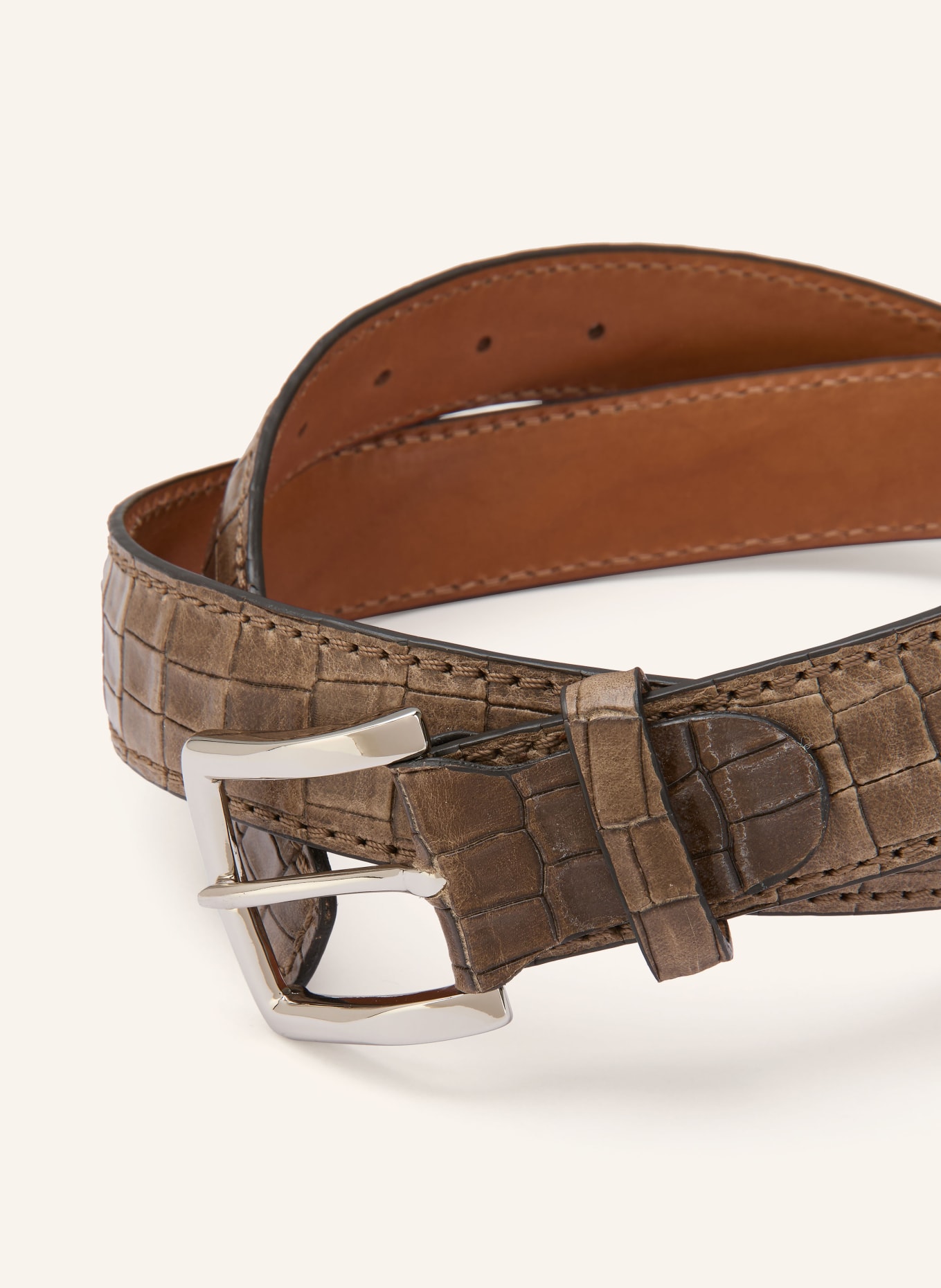 Reptile's House COCO NEVADA leather belt: KHAKI