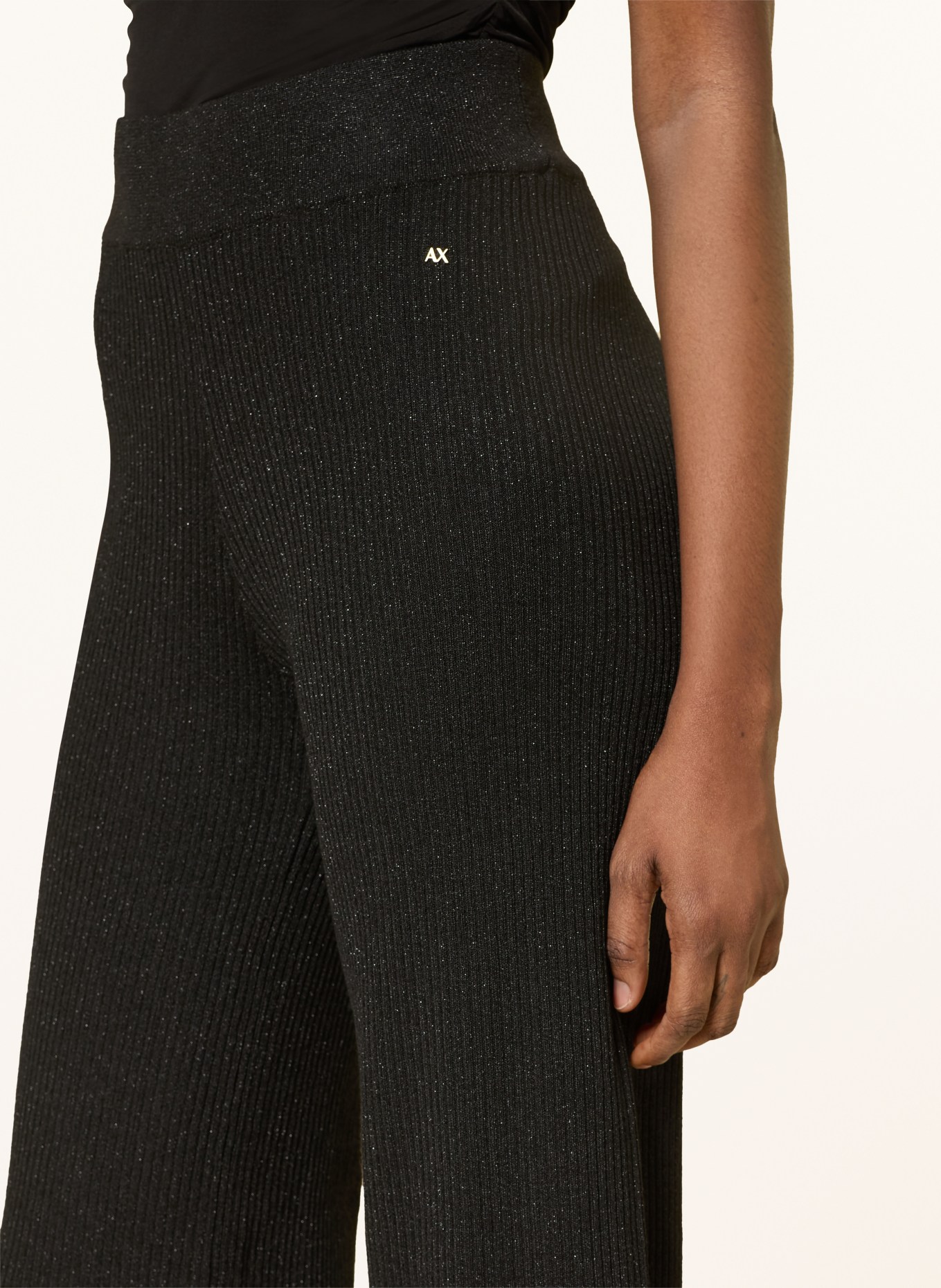 ARMANI EXCHANGE Pantalon en maille avec fil pailleté: NOIR