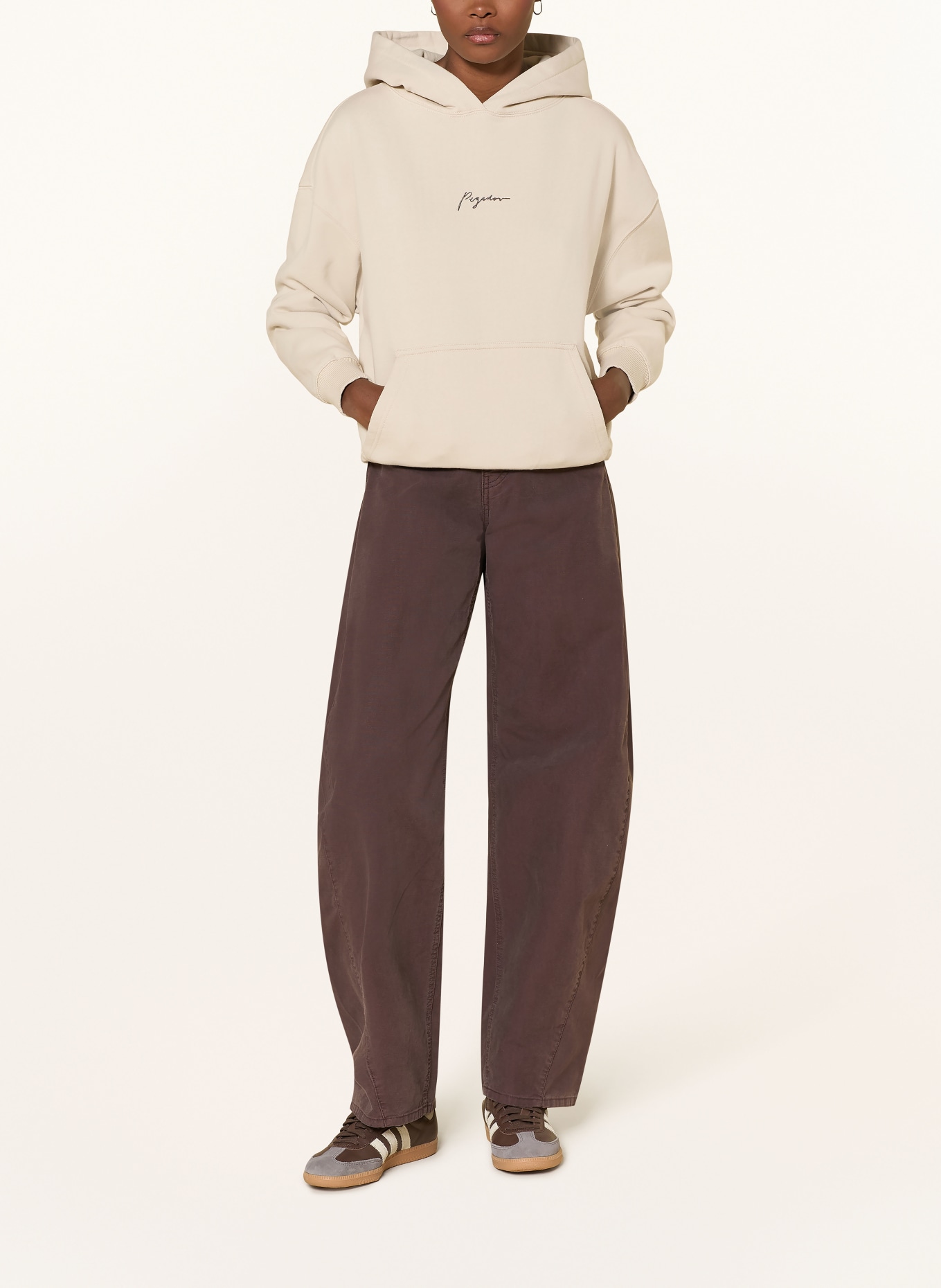 PEGADOR BEJA hoodie: BEIGE / BROWN