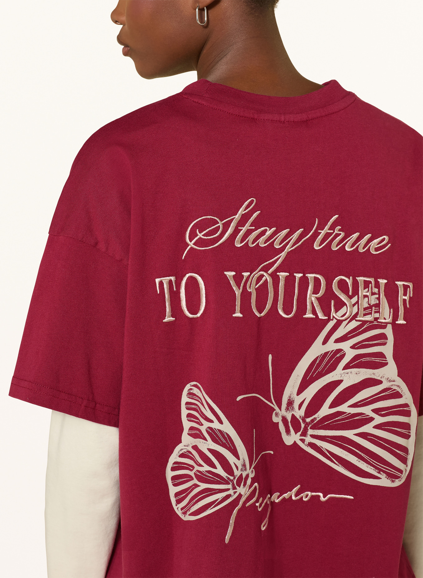 PEGADOR BEJA T-shirt: DARK RED / LIGHT GRAY