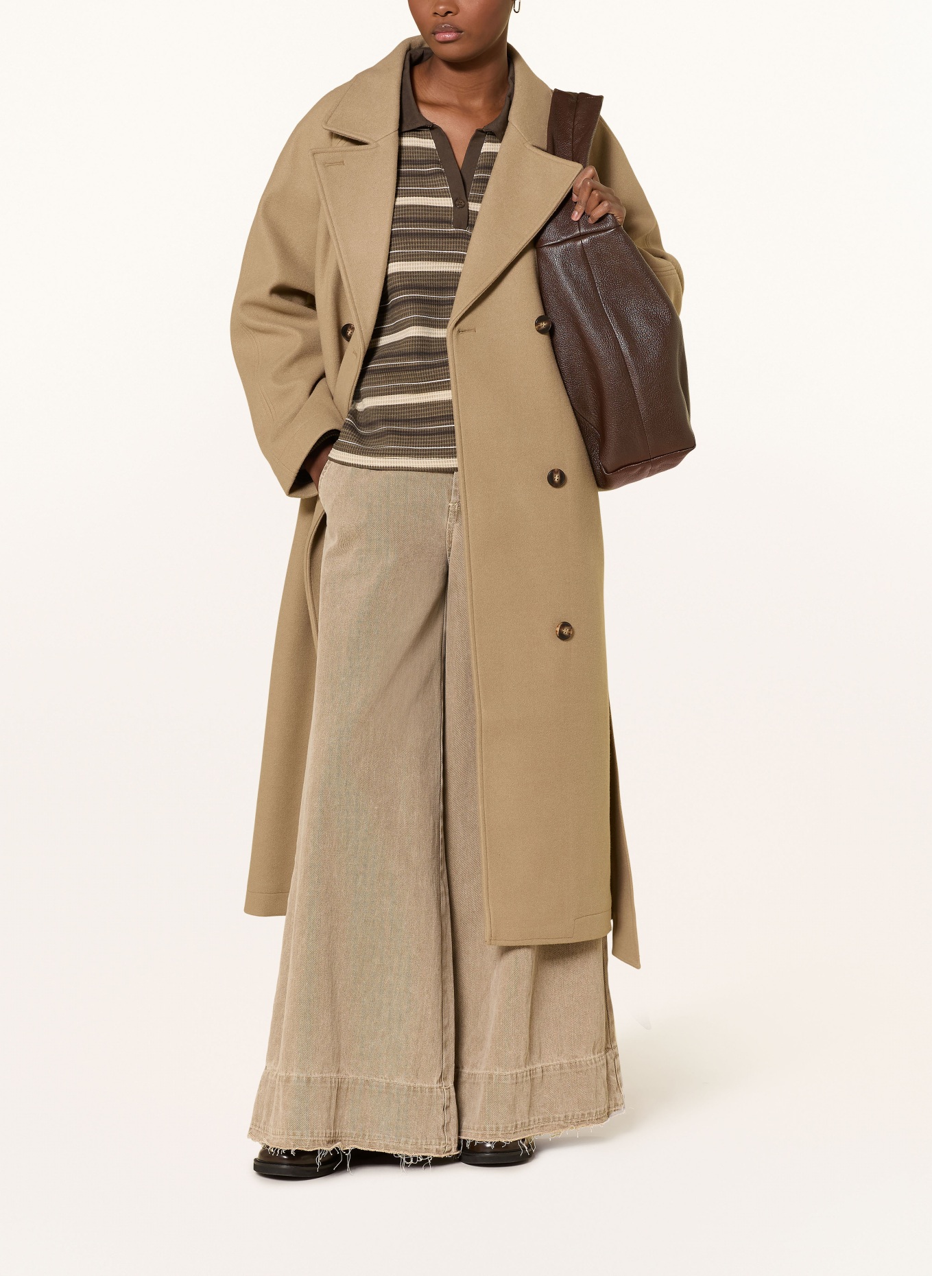 PEGADOR SOFIA piqué polo shirt: KHAKI / CREAM / OLIVE