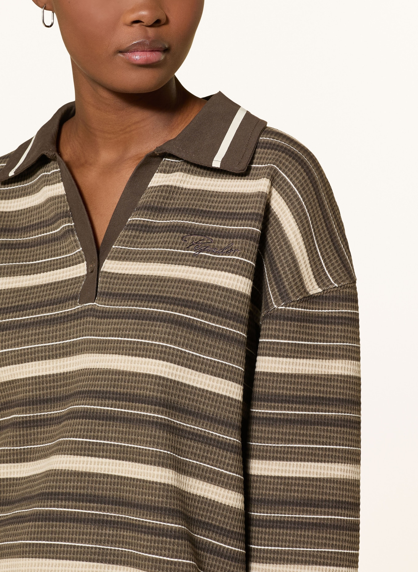 PEGADOR SOFIA piqué polo shirt: KHAKI / CREAM / OLIVE