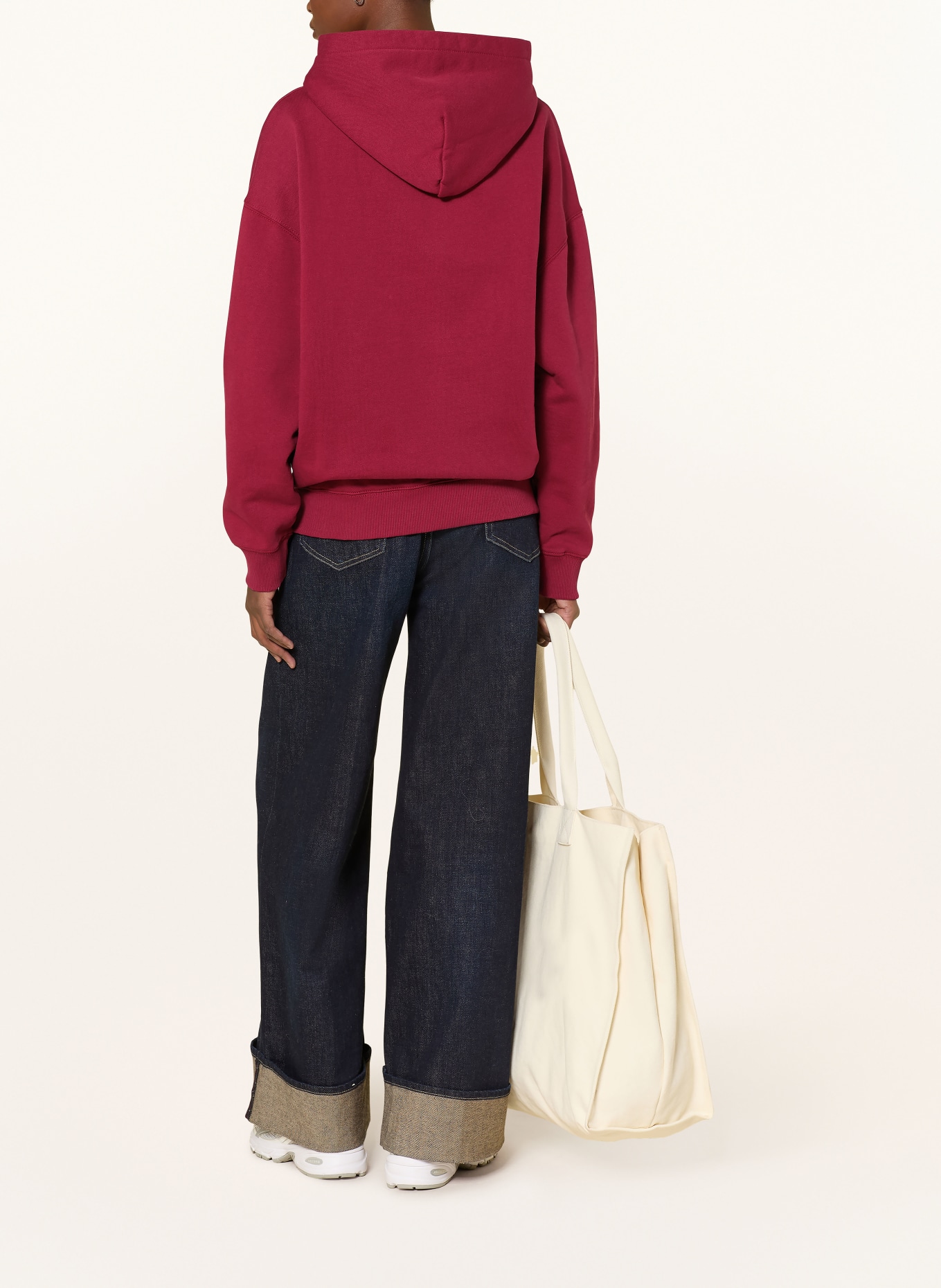 PEGADOR Bluza z kapturem oversize CLARITA: CIEMNOCZERWONY