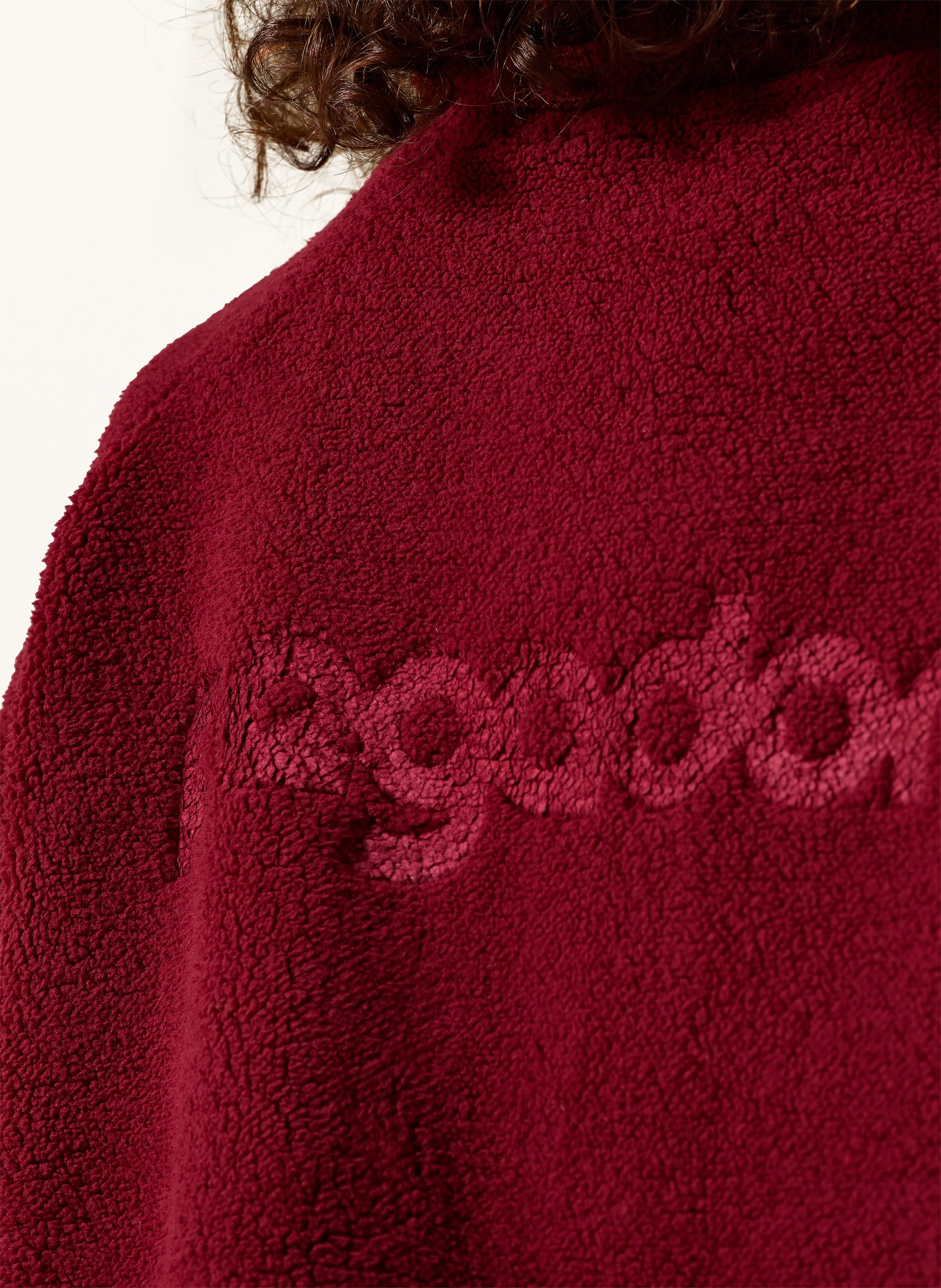 PEGADOR Teddyfell-Jacke ENN: DUNKELROT