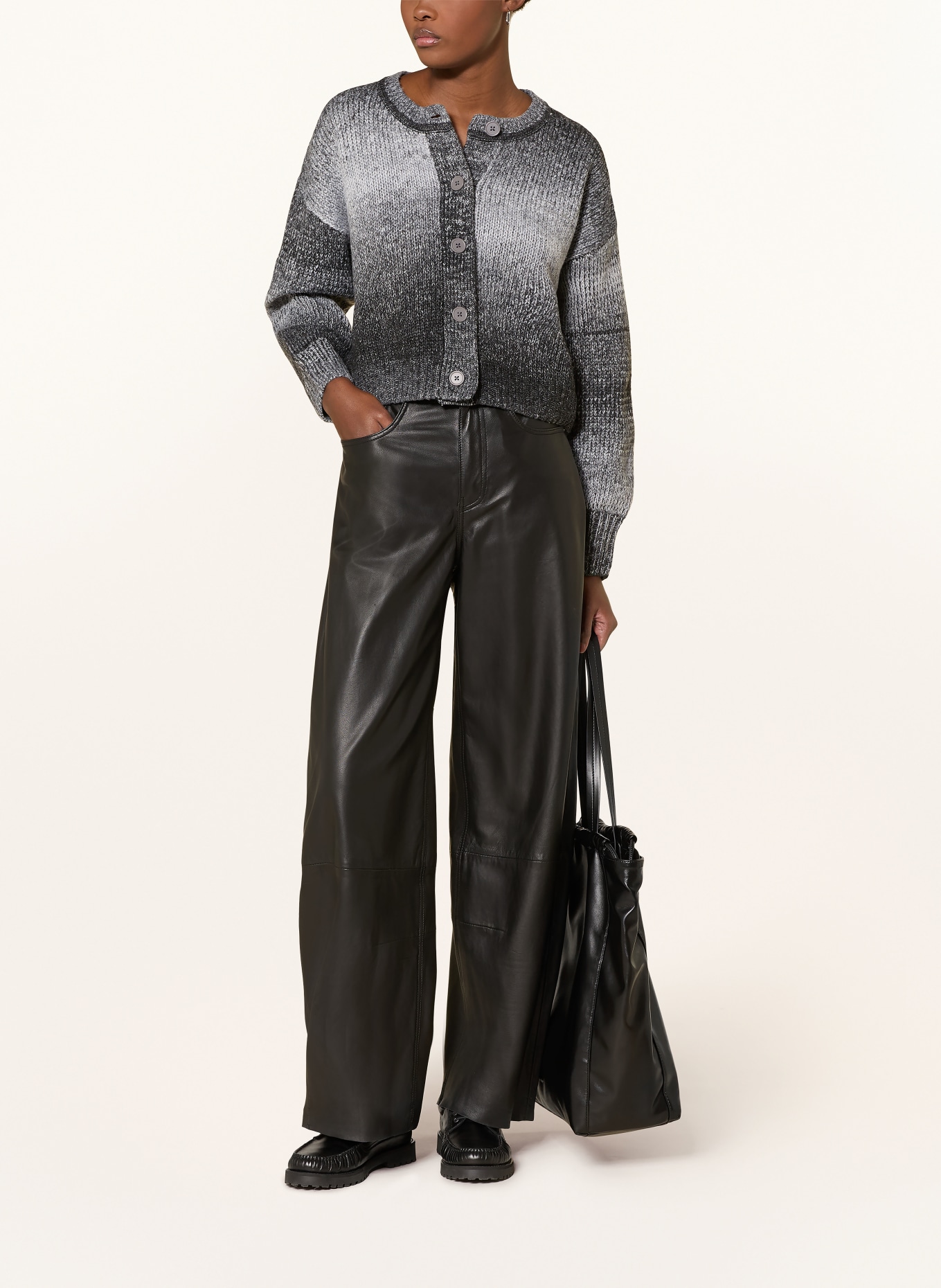 PEGADOR ORADEA cardigan: DARK GRAY / LIGHT GRAY / GRAY