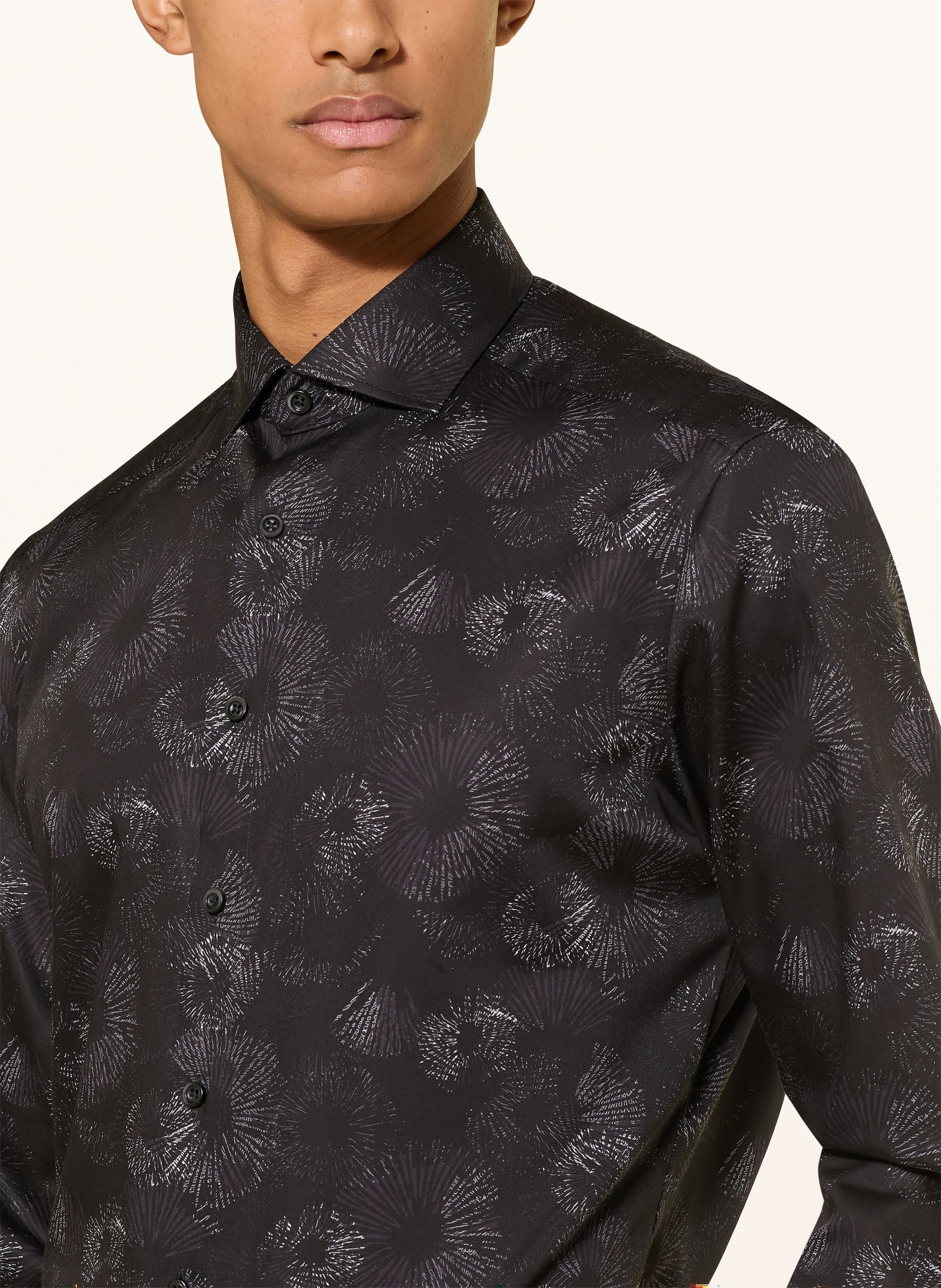 OLYMP Hemd Luxor modern fit: SCHWARZ / WEISS