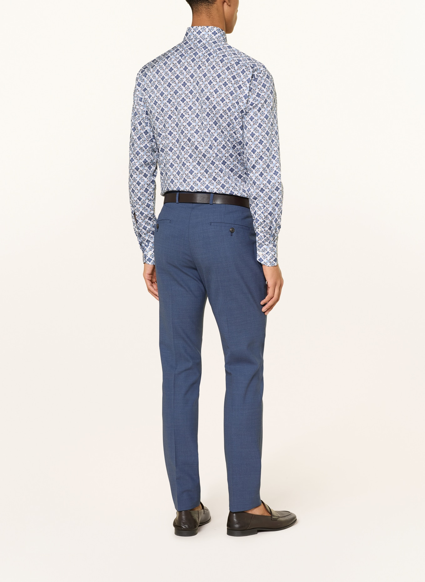 OLYMP Koszula Luxor o nowoczesnym kroju: NIEBIESKI / CIEMNOBRĄZOWY / BIAŁY