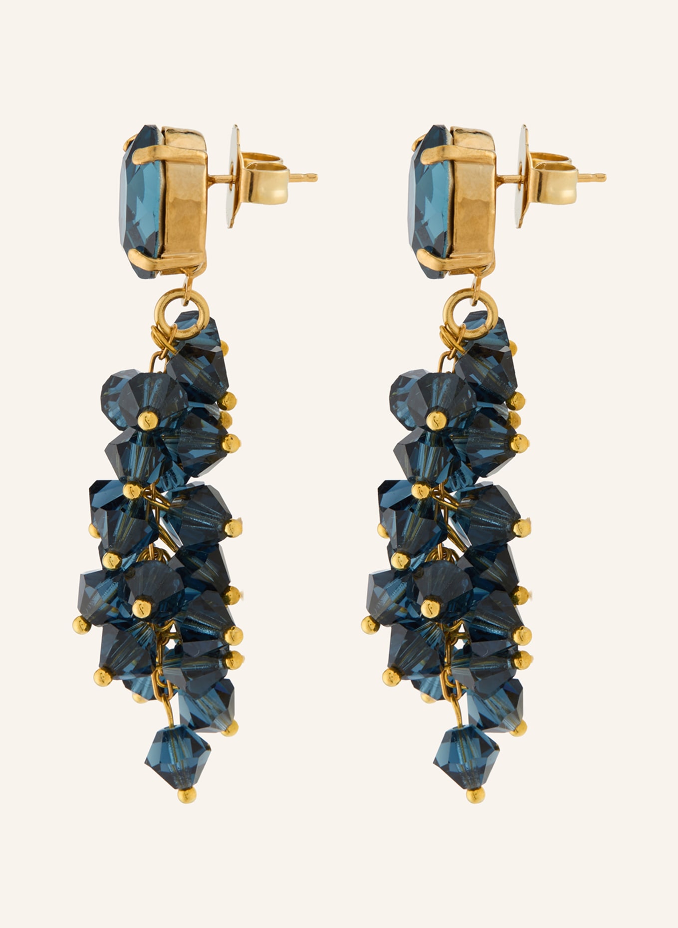 Seenberg Wiszące kolczyki: GRANATOWY / ZŁOTY