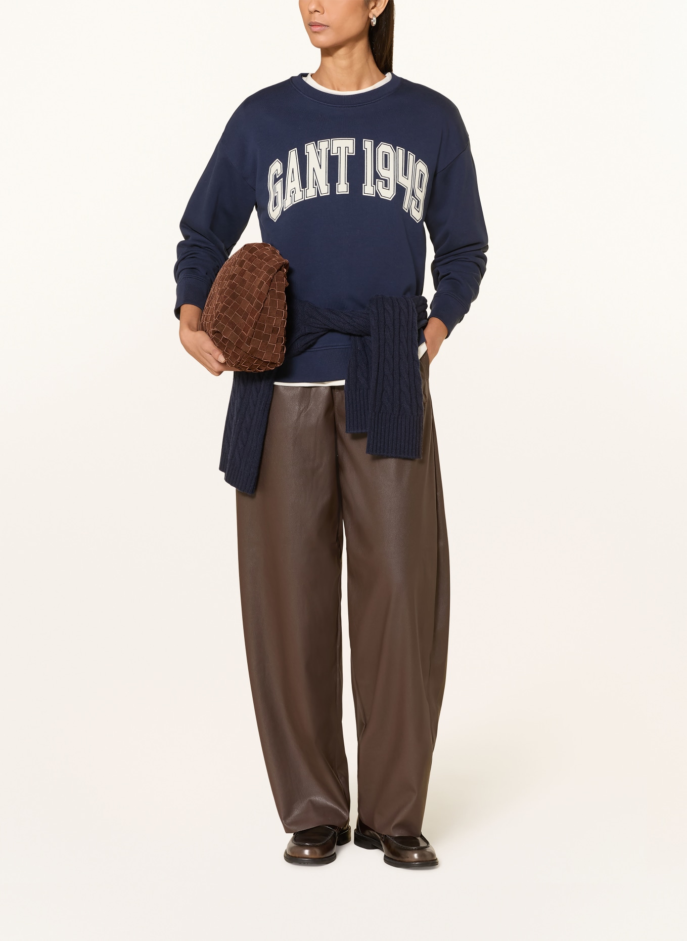 GANT Sweatshirt: DUNKELBLAU / ECRU