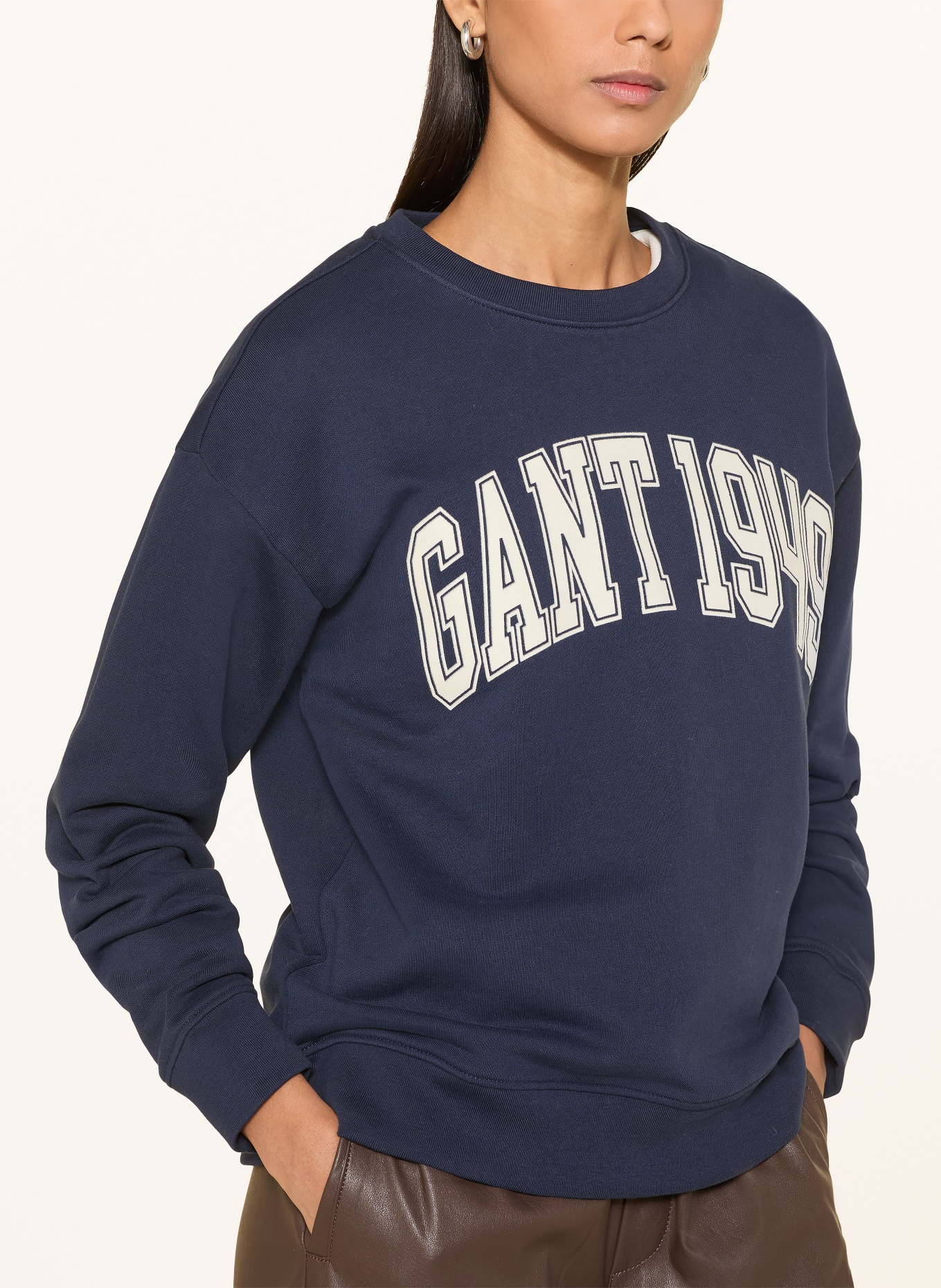 GANT Sweatshirt: DUNKELBLAU / ECRU