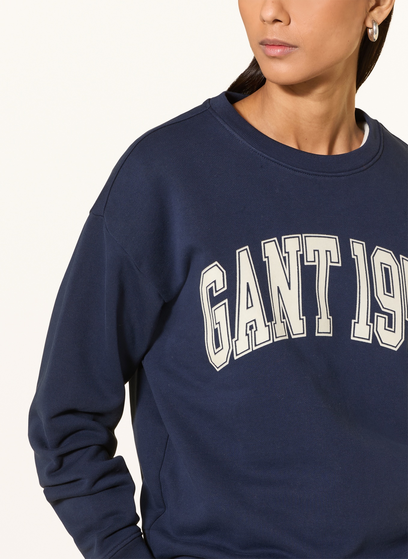 GANT Sweatshirt: DUNKELBLAU / ECRU