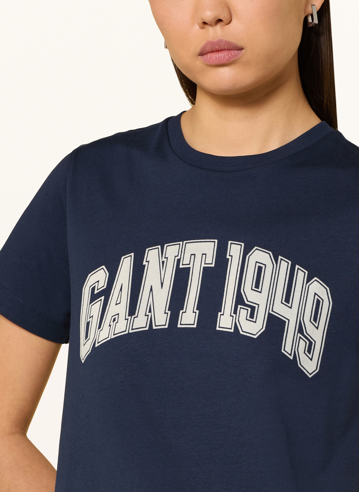 GANT T-Shirt: DUNKELBLAU / WEISS