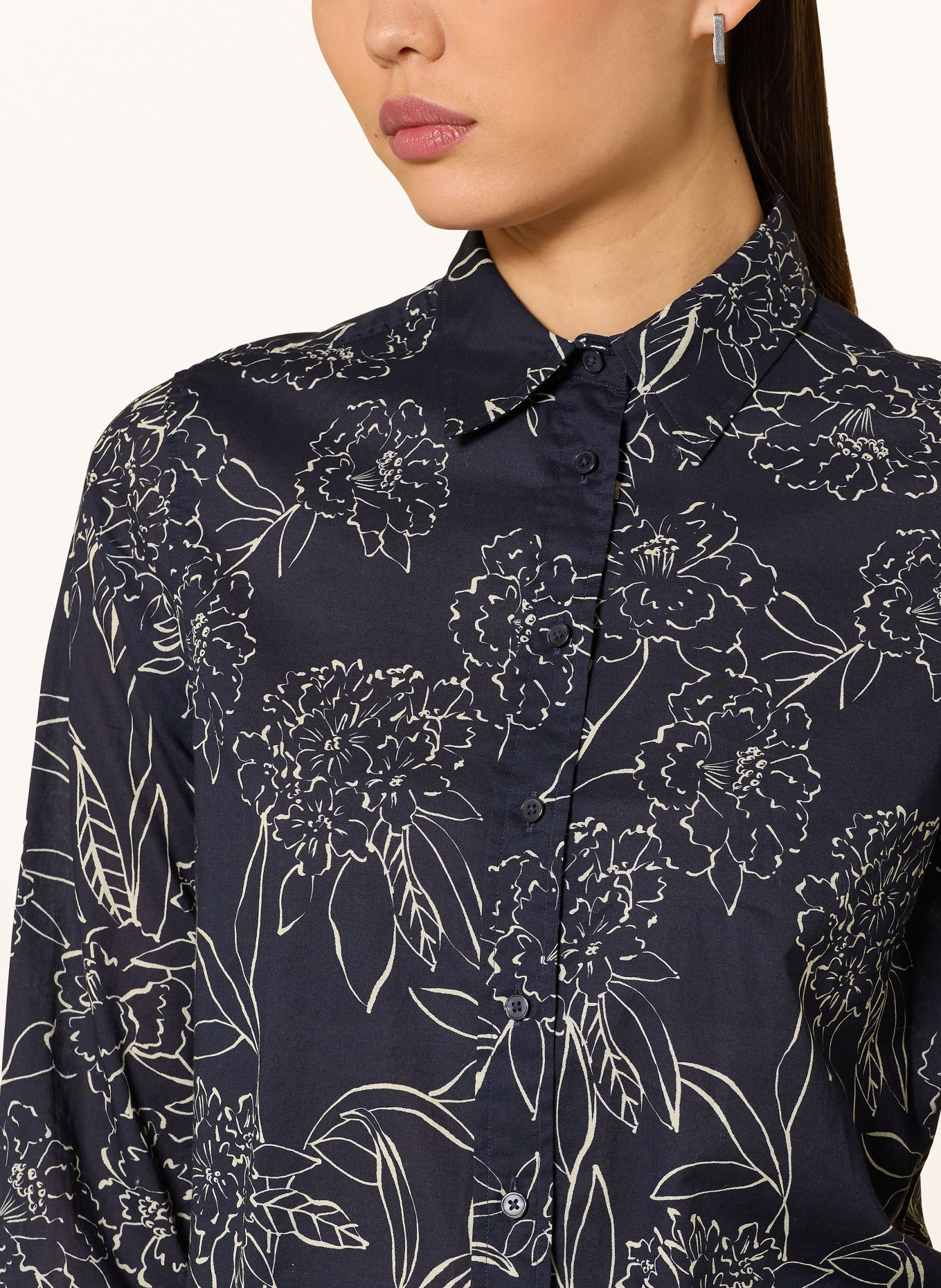 GANT shirt blouse: DARK BLUE / ECRU