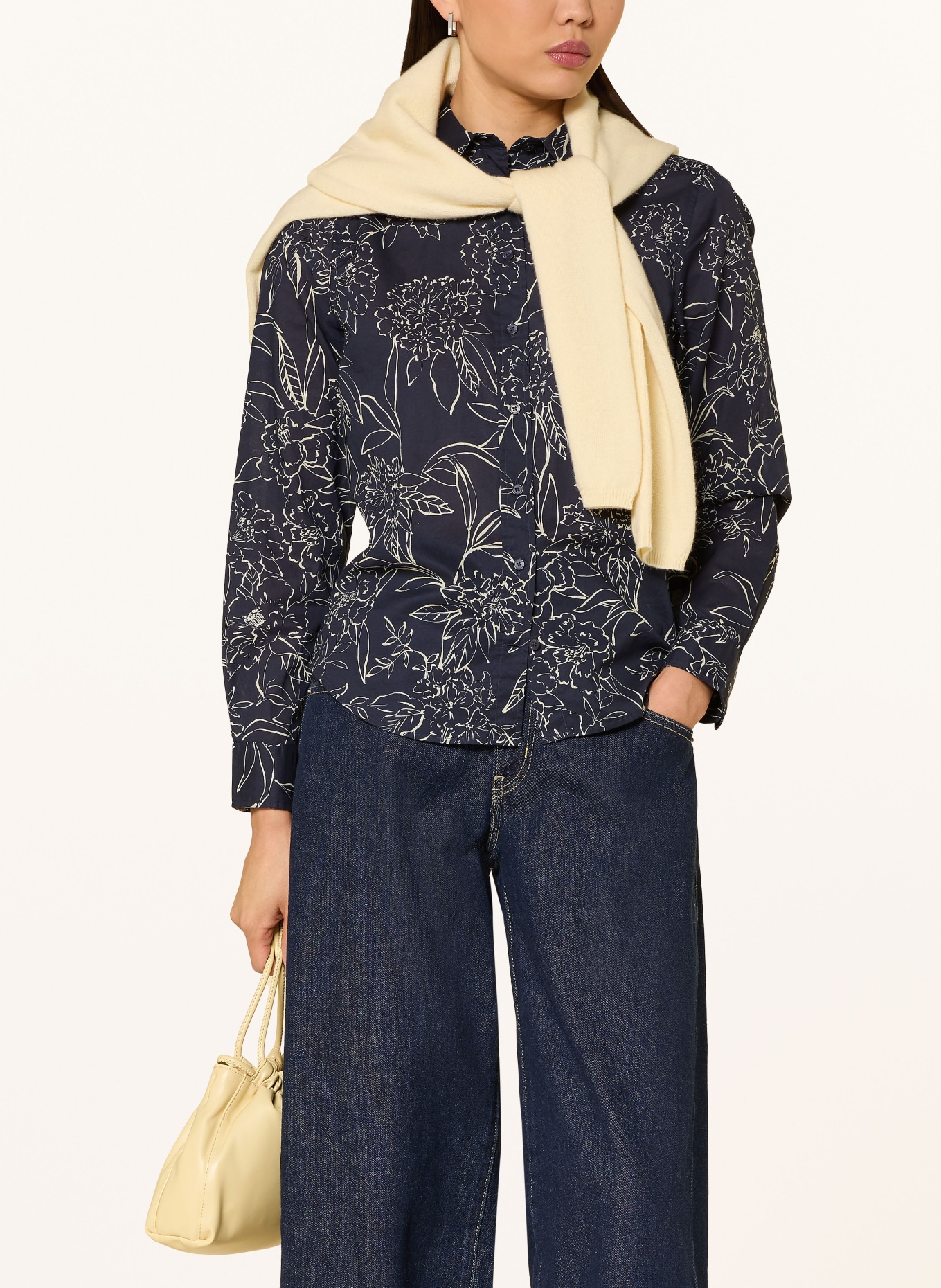 GANT shirt blouse: DARK BLUE / ECRU