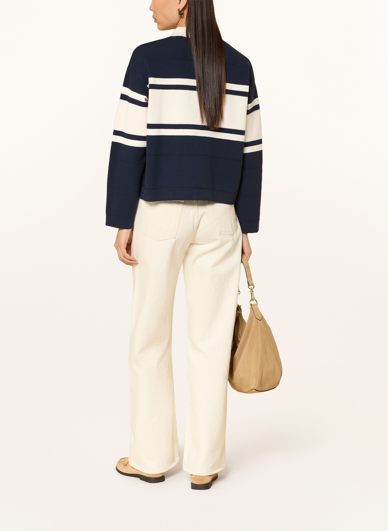 GANT Strickjacke: DUNKELBLAU / CREME