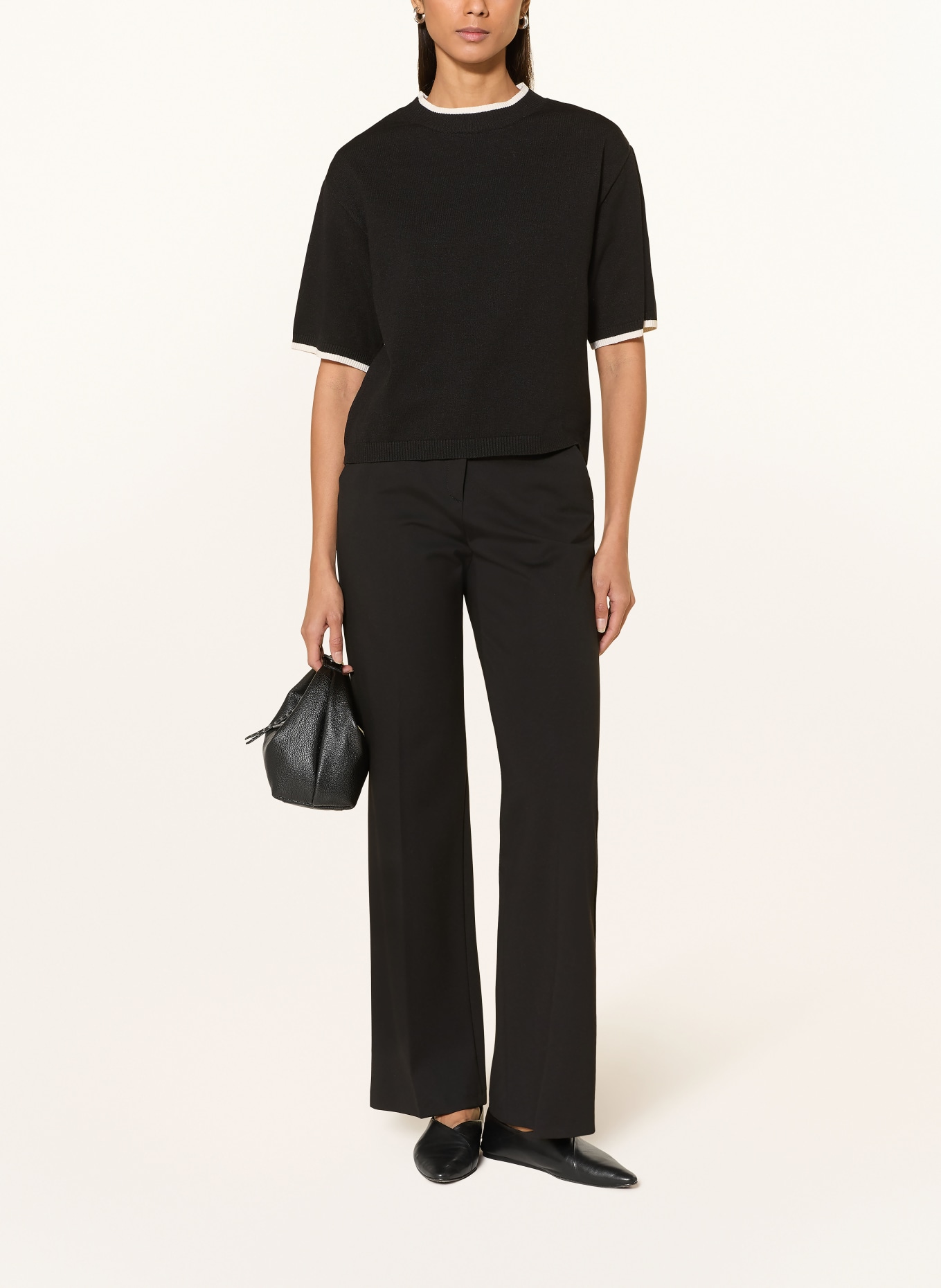 MORE & MORE gebreide trui: ZWART