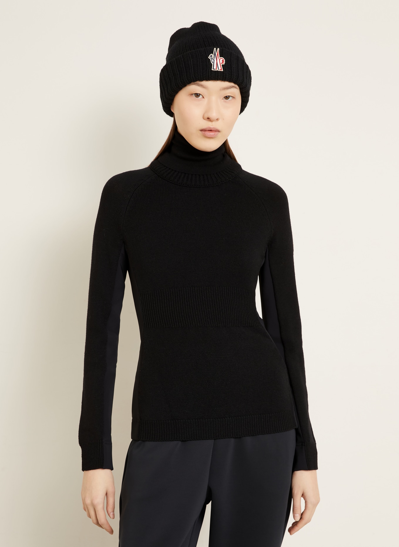MONCLER GRENOBLE turtleneck sweater: BLACK
