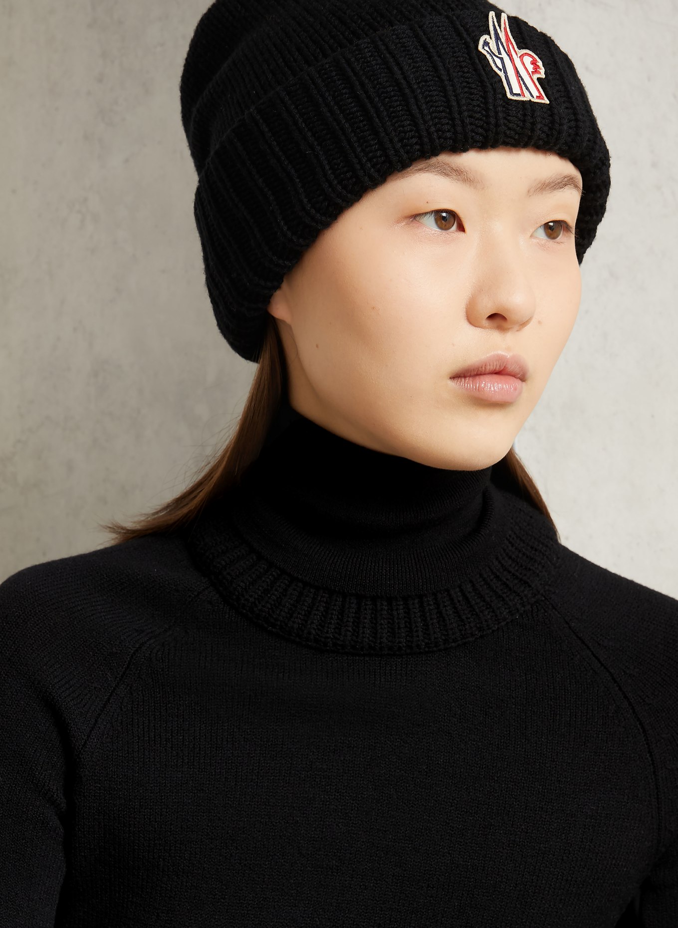 MONCLER GRENOBLE turtleneck sweater: BLACK