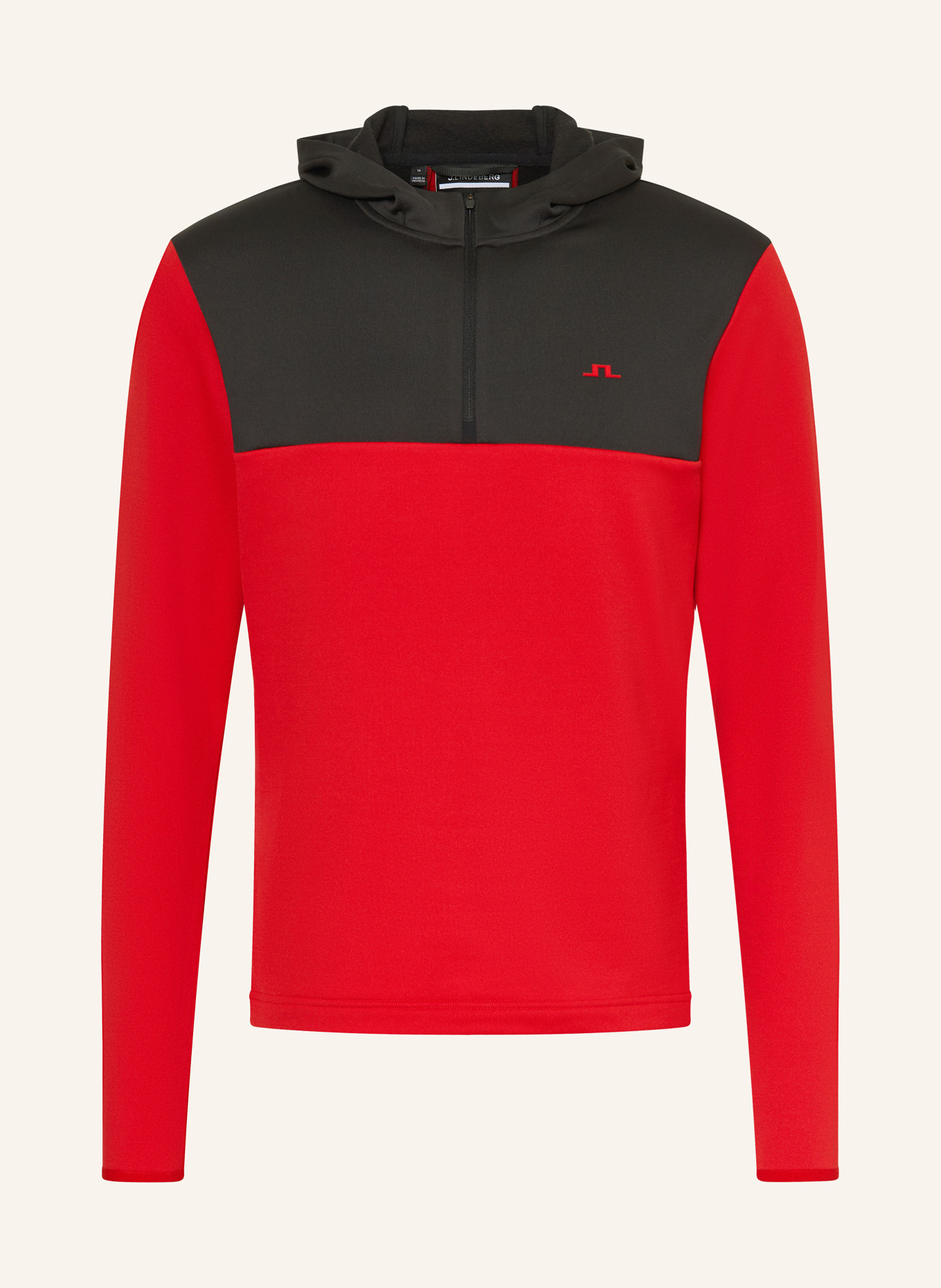 J.LINDEBERG Bluza z kapturem funkcjonalna: CZERWONY / CZARNY