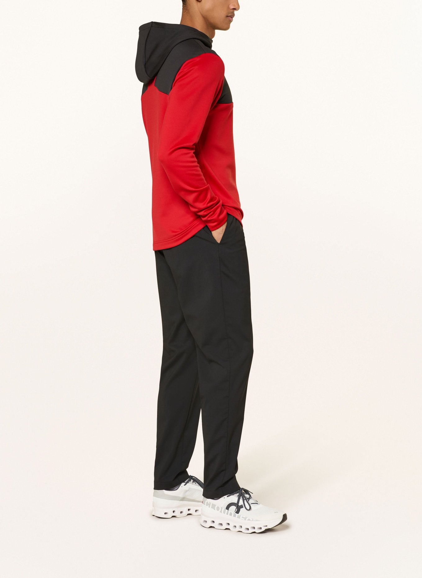 J.LINDEBERG Bluza z kapturem funkcjonalna: CZERWONY / CZARNY