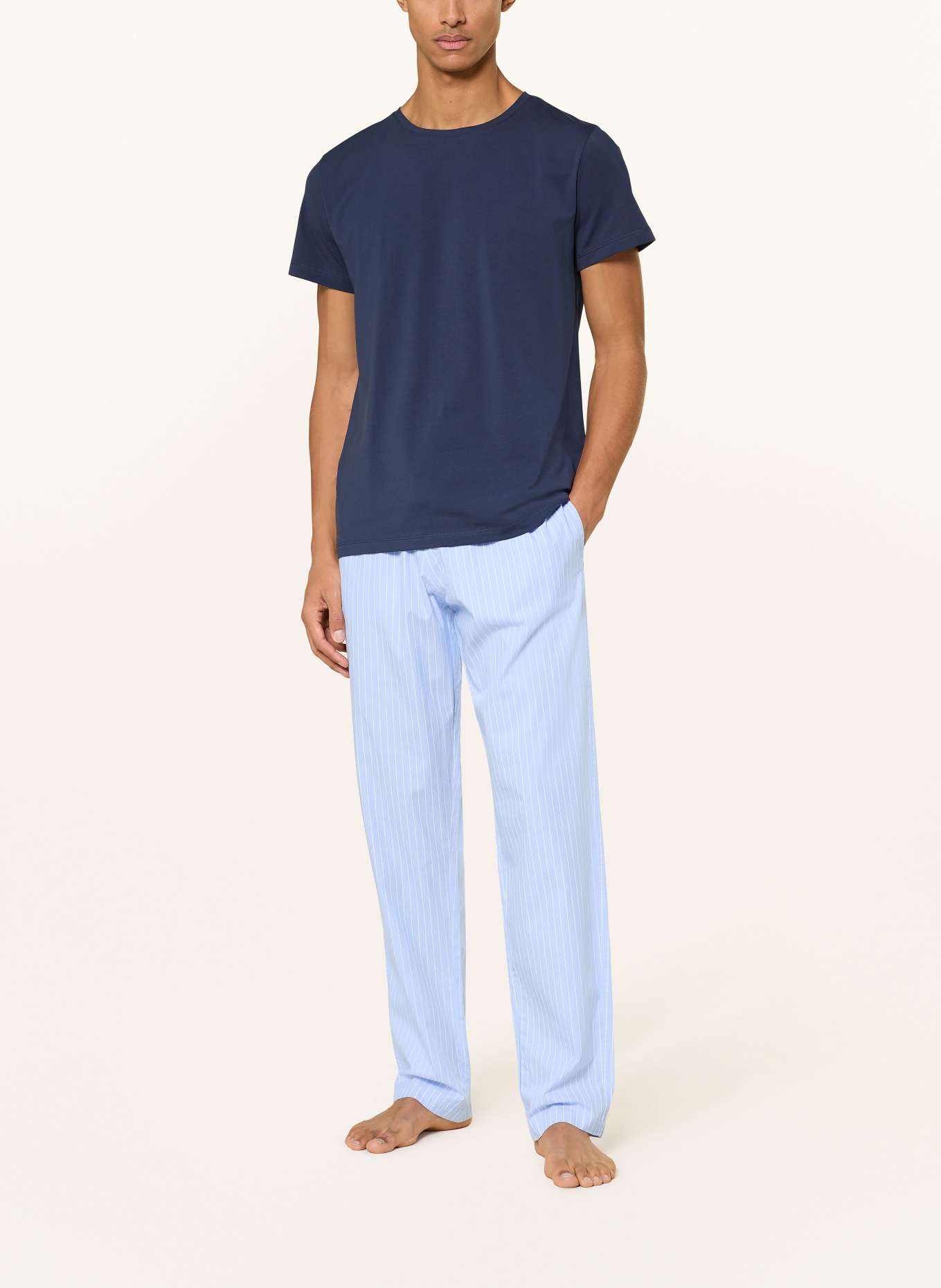 STROKESMAN'S Schlafhose: HELLBLAU / WEISS