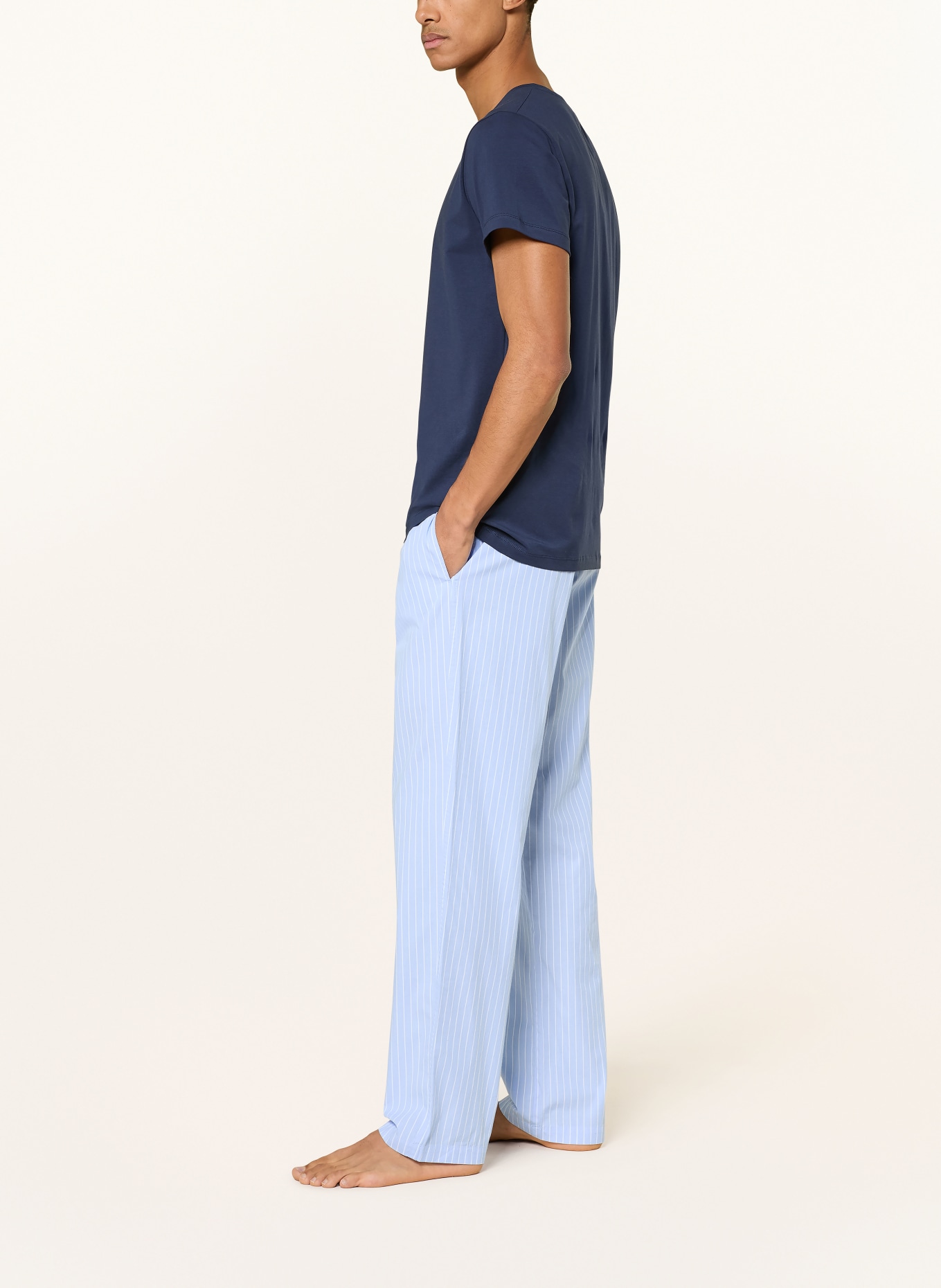 STROKESMAN'S Schlafhose: HELLBLAU / WEISS