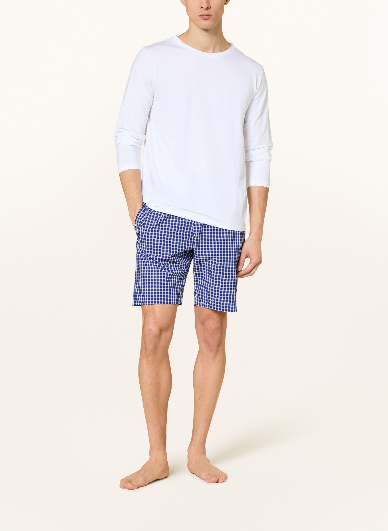 STROKESMAN'S sleep shorts: BLUE / WHITE