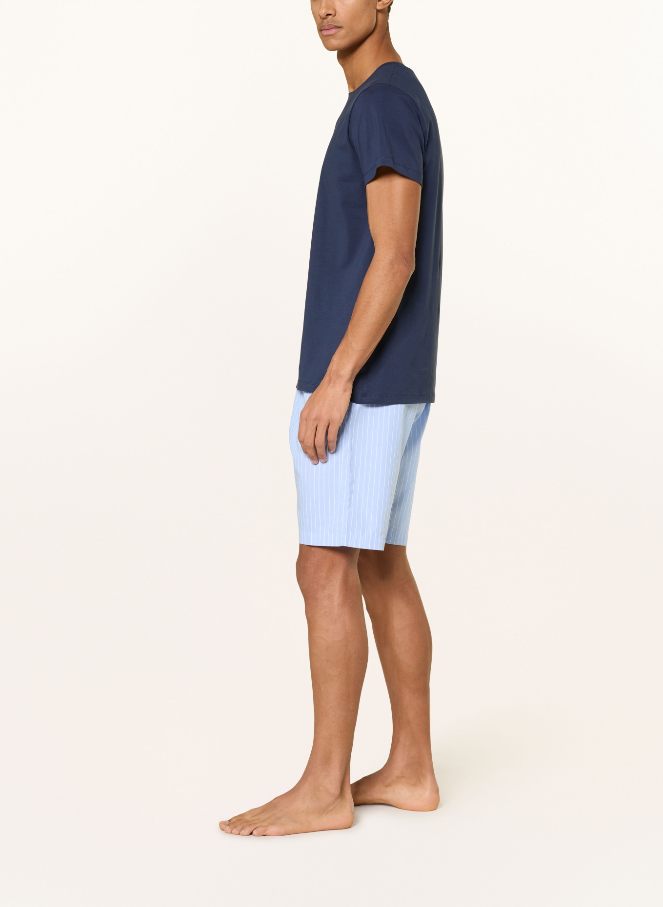 STROKESMAN'S Schlafshorts: HELLBLAU / WEISS