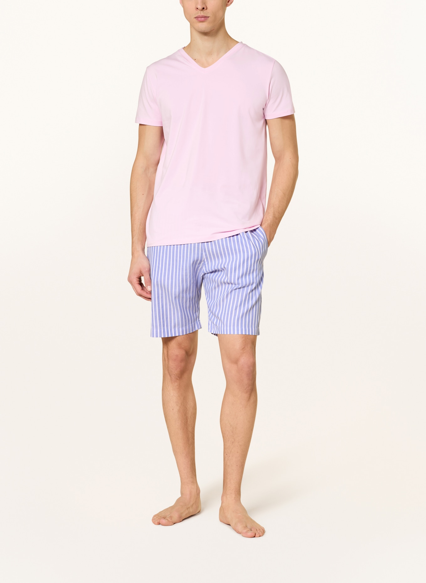 STROKESMAN'S sleep shorts: BLUE / WHITE