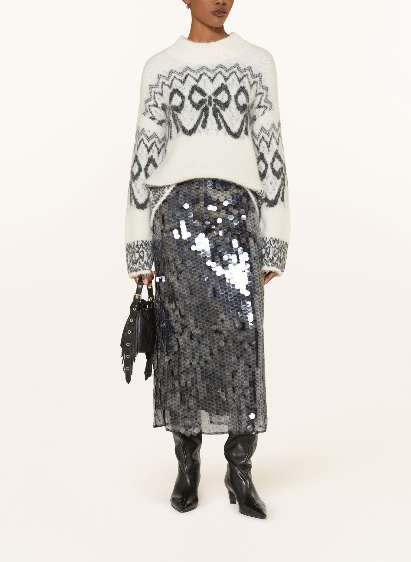 MRS & HUGS Rock mit Pailletten: WEISS