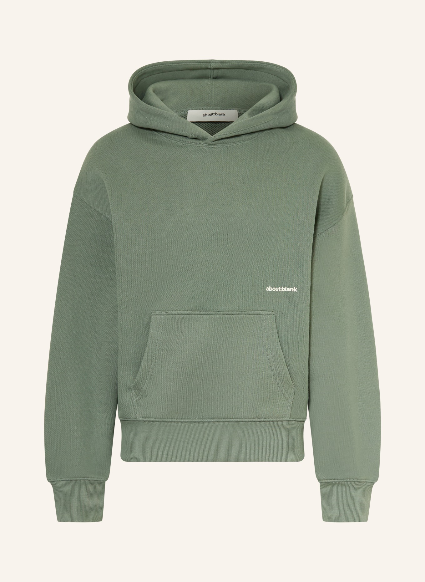 about:blank Hoodie: GRÜN / ECRU