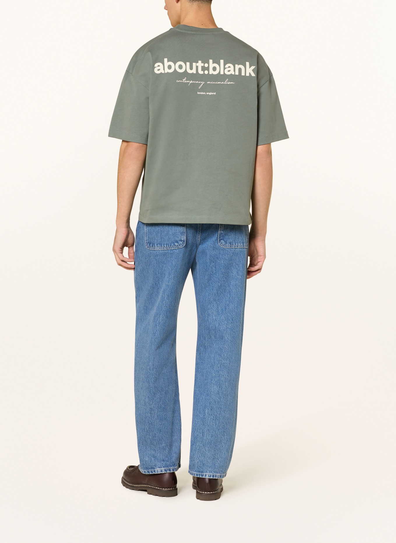 about:blank T-Shirt: GRÜN / ECRU