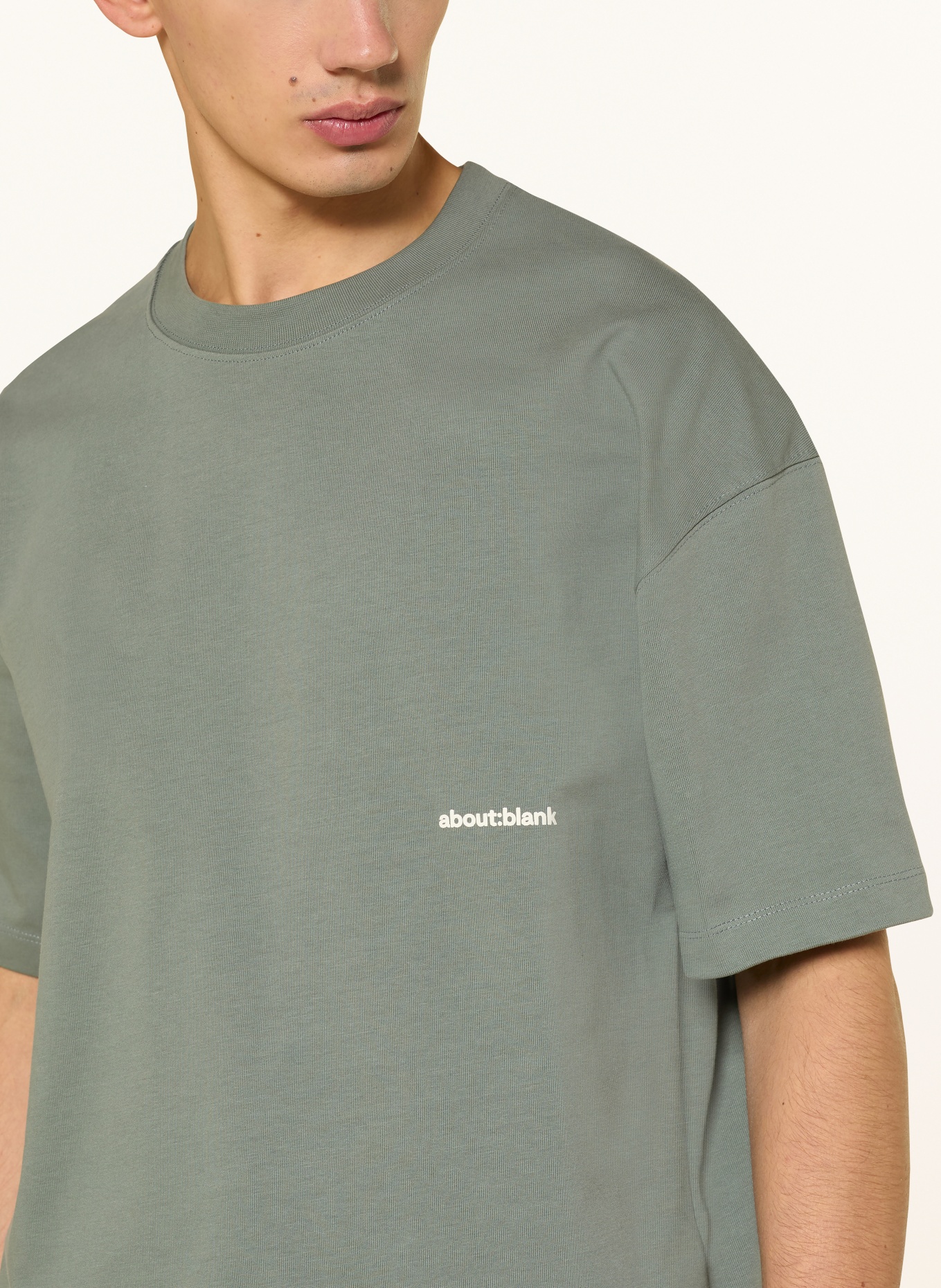 about:blank T-Shirt: GRÜN / ECRU